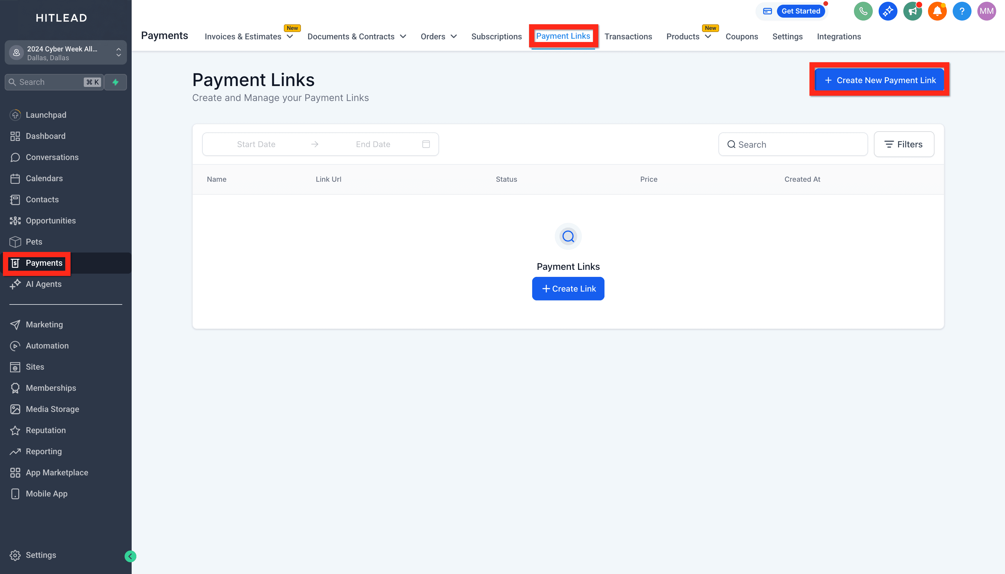 Schermata 1 — Per Iniziare - Configurare i Link di Pagamento