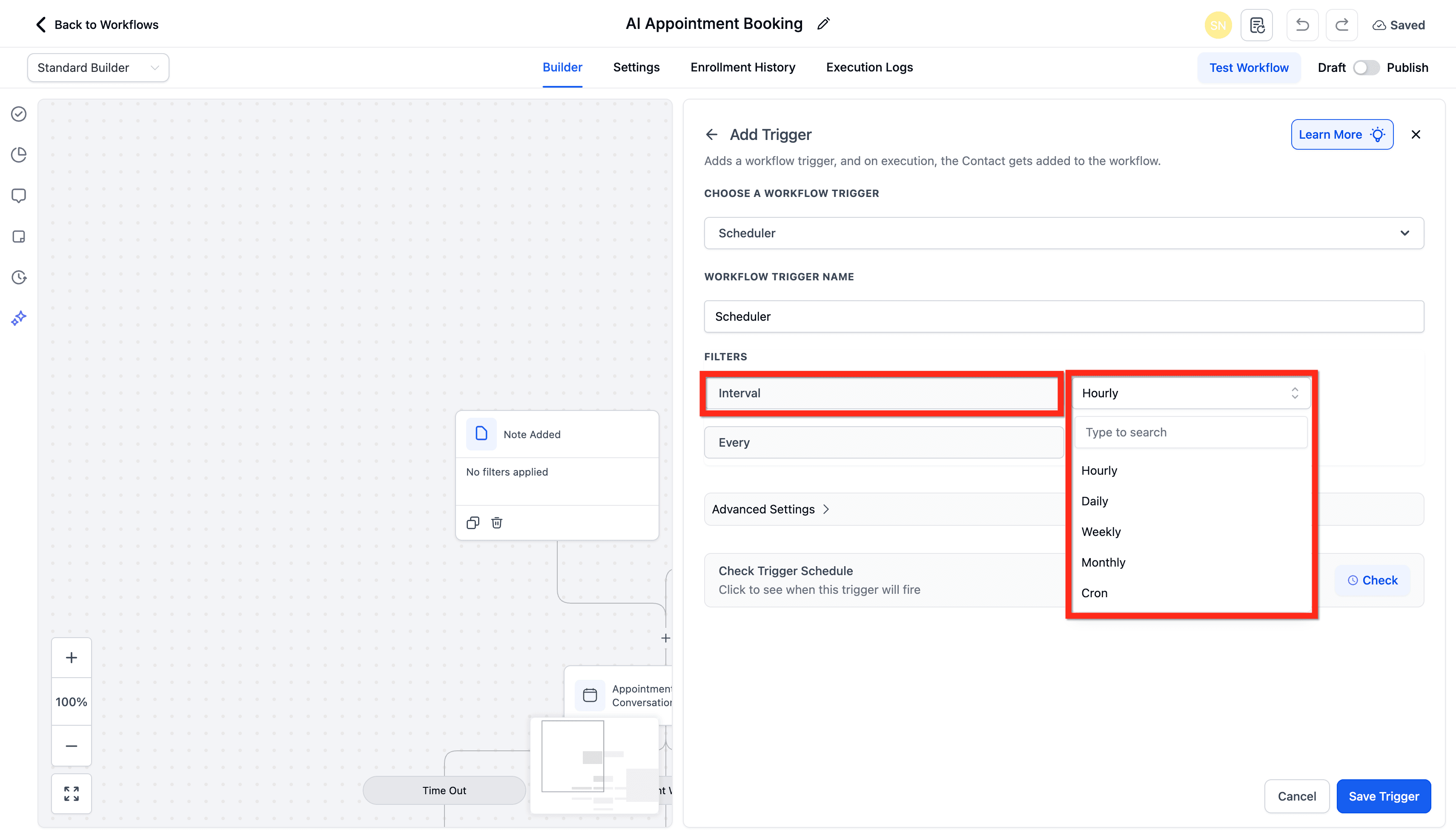 Schermata 5 — Workflow Trigger - Scheduler