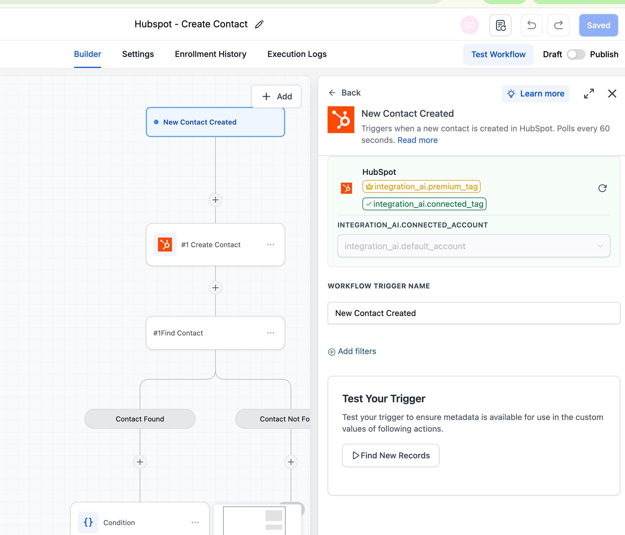 Schermata 3 — Come Usare le Azioni e i Trigger del Workflow HubSpot in HITLEAD