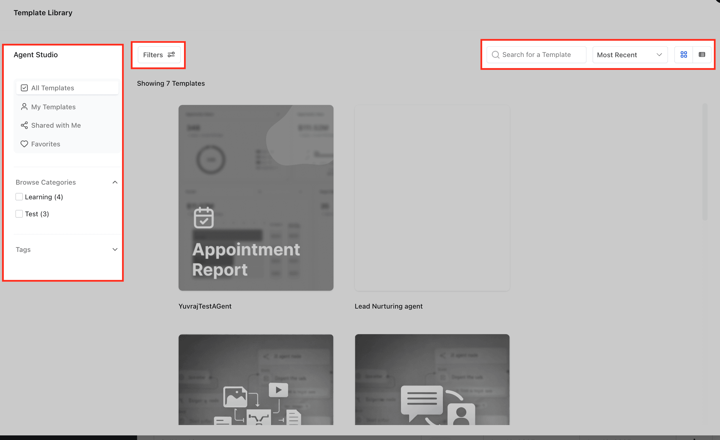 Schermata 3 — Panoramica di Agent Studio: come configurare i Flow Agent