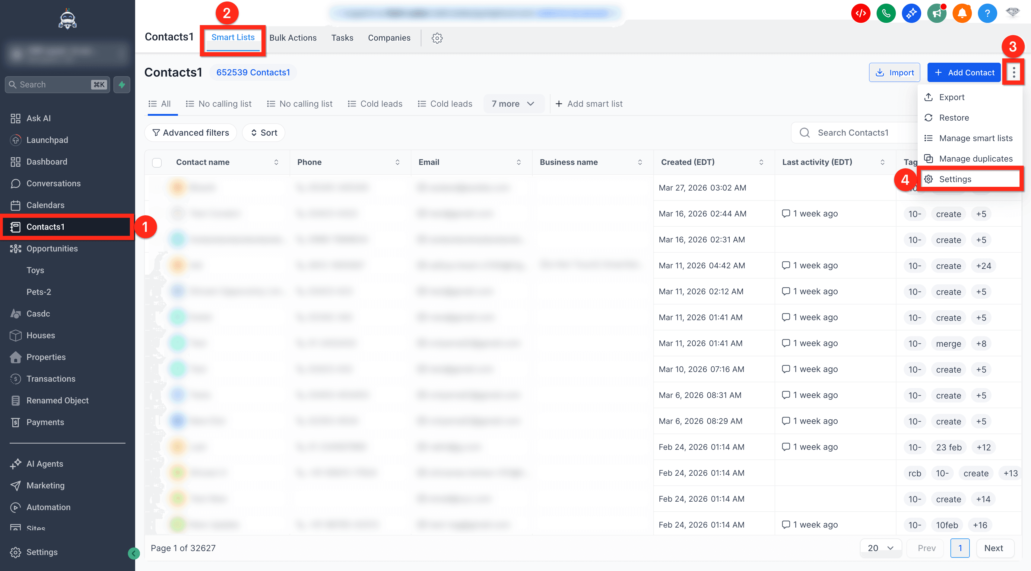 Schermata 4 — Come personalizzare la pagina di dettaglio del contatto