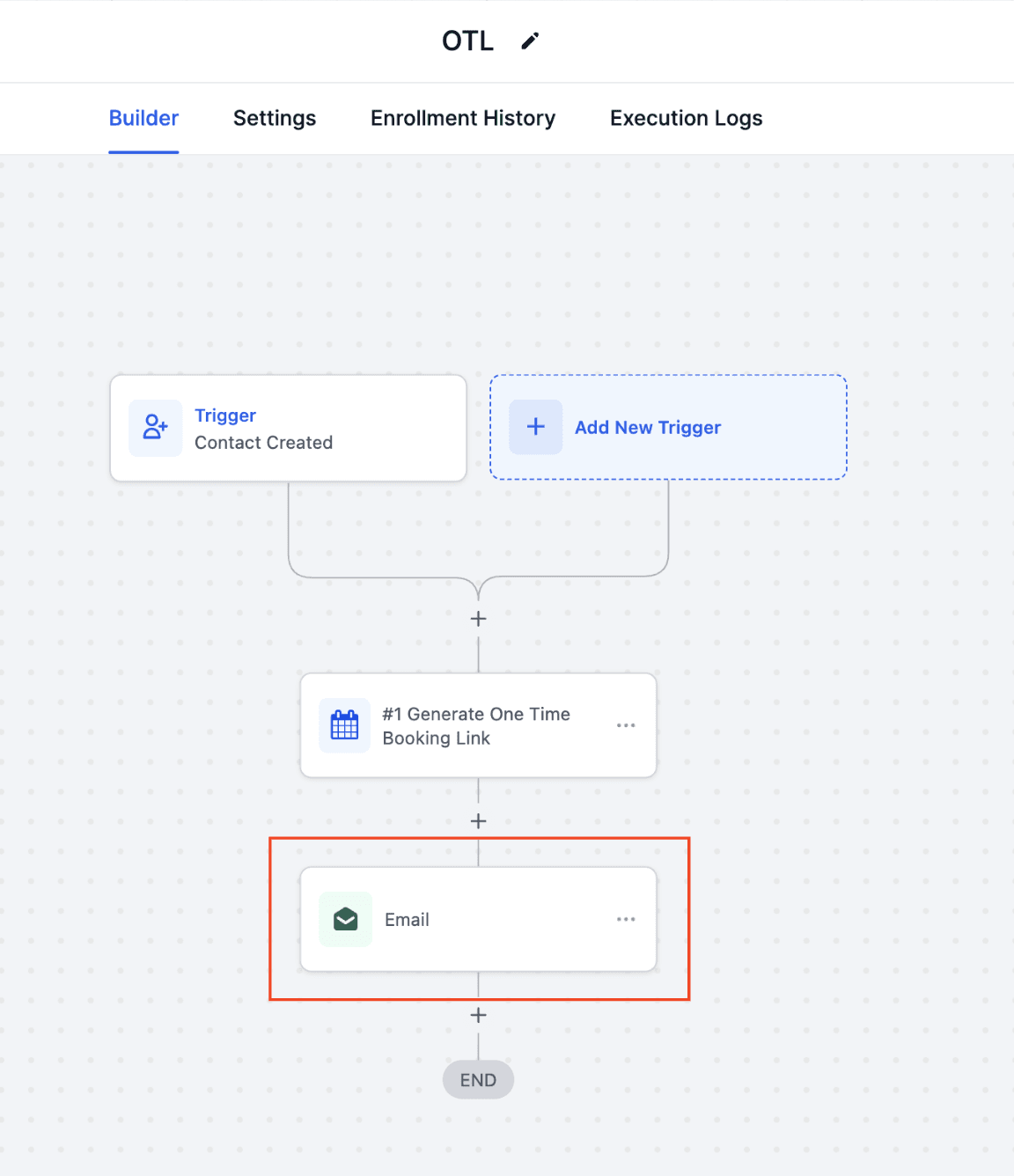 Schermata 4 — Azione Workflow per Generare un Link Monouso