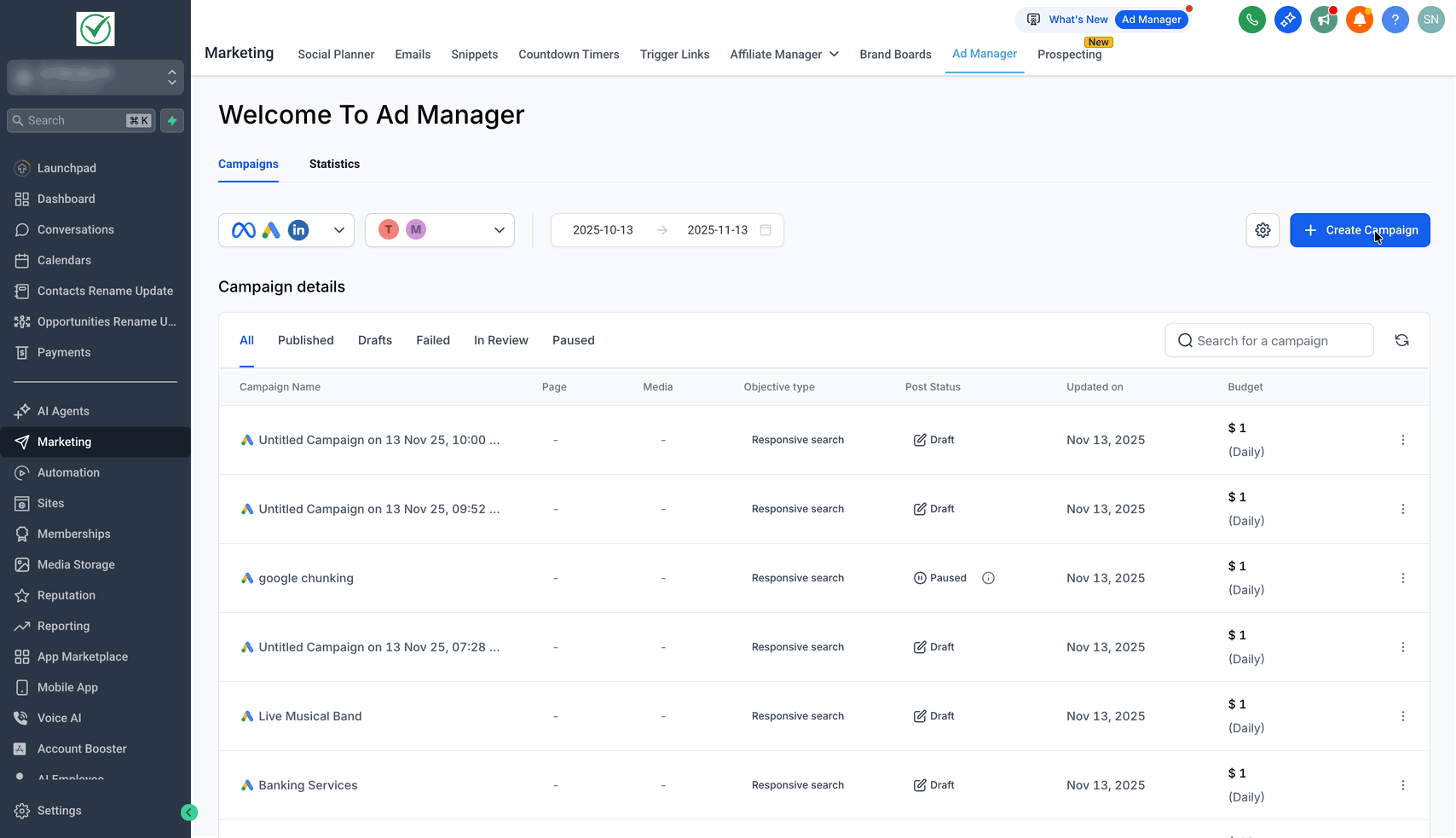 Schermata 11 — Ads Manager - Audience Segments per Google Ads