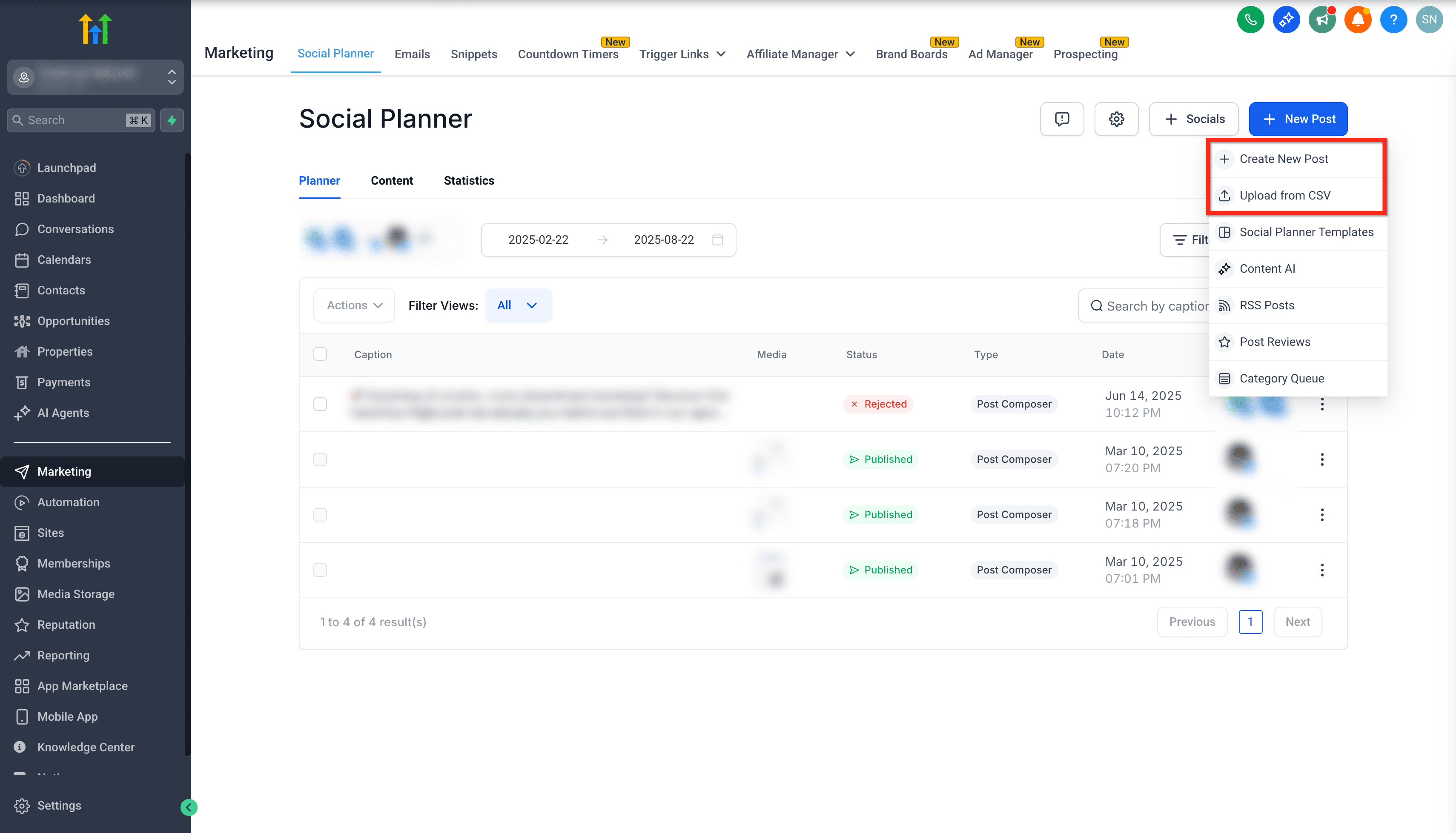 Schermata 2 — Funzionalità Orario Migliore per Pubblicare nel Social Planner