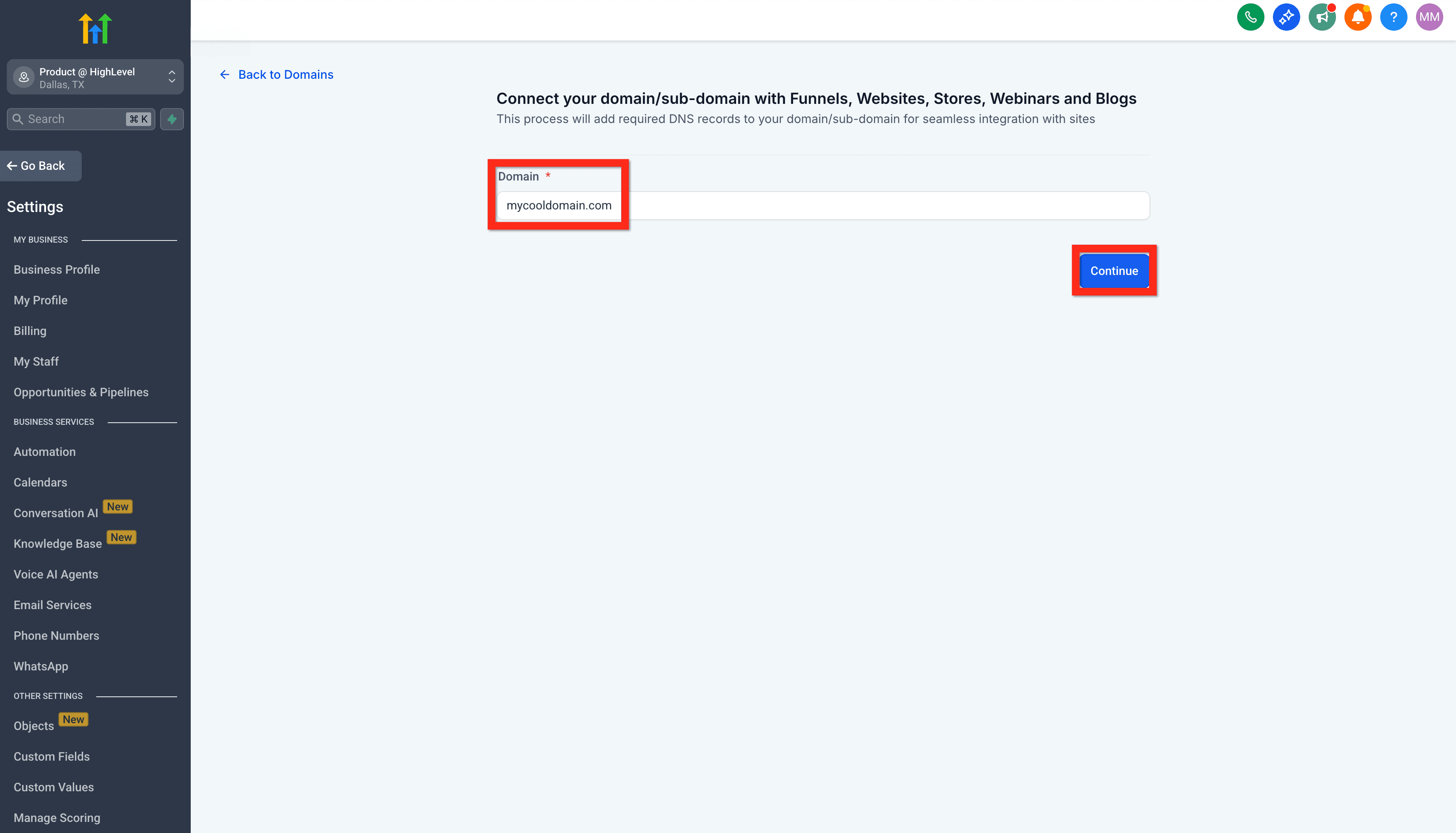 Schermata 8 — Inizia con HITLEAD - Crea un Sito Web da Template