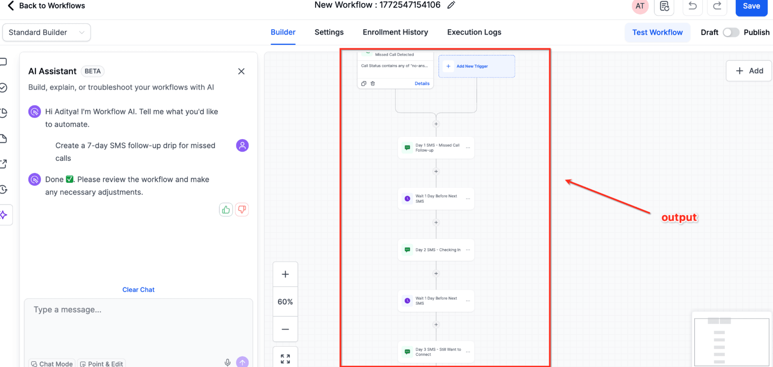 Schermata 10 — Workflow AI Builder