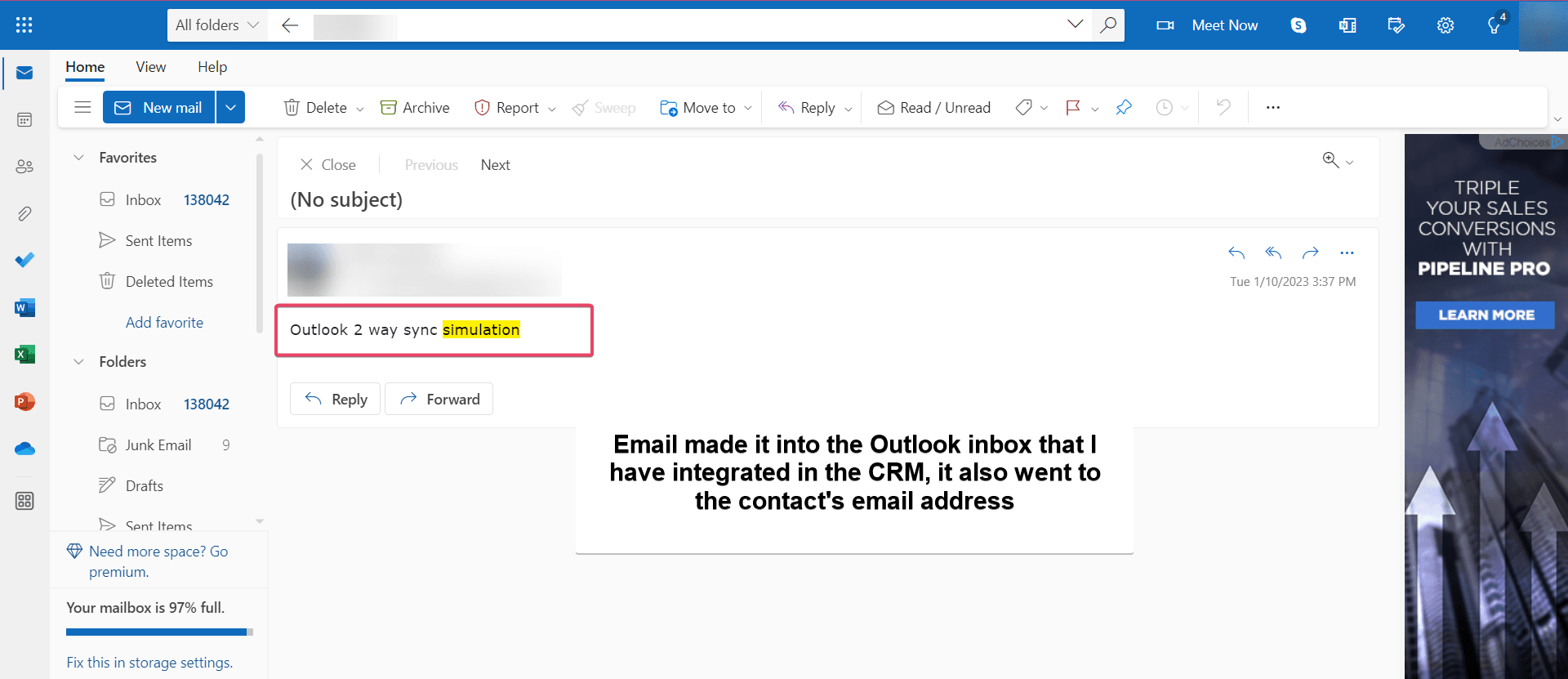 Schermata 10 — Sincronizzazione Email Bidirezionale per Outlook