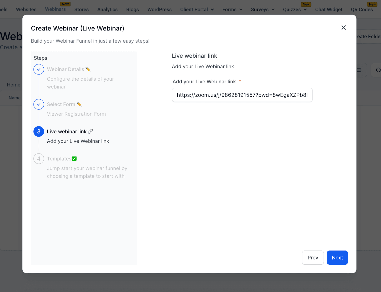 Schermata 3 — Webinar Funnel