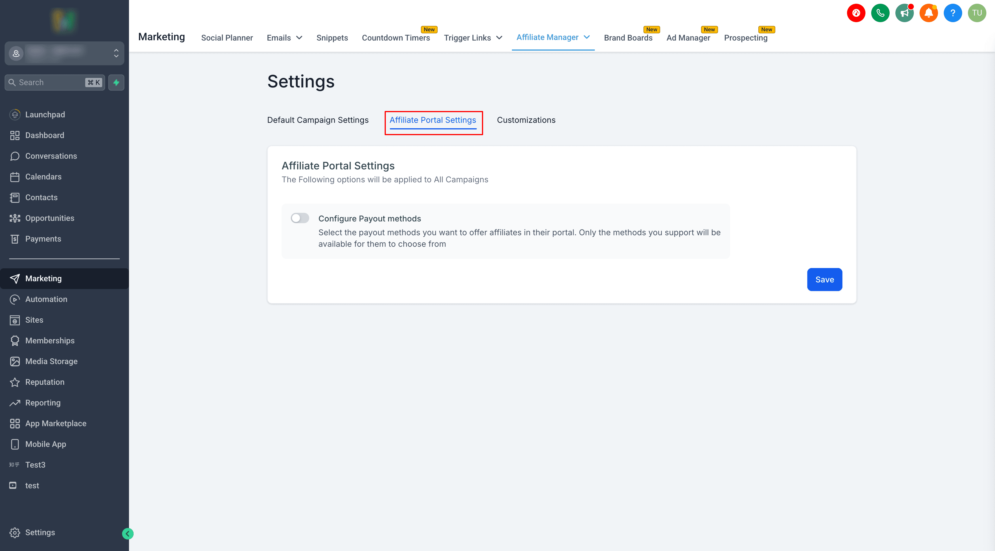 Schermata 5 — Come pagare i tuoi Affiliati