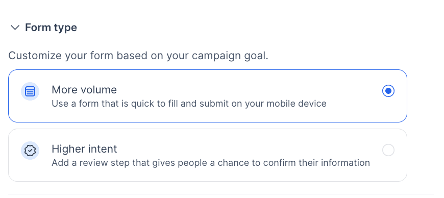 Schermata 4 — Come creare un Facebook Form in Ad Manager