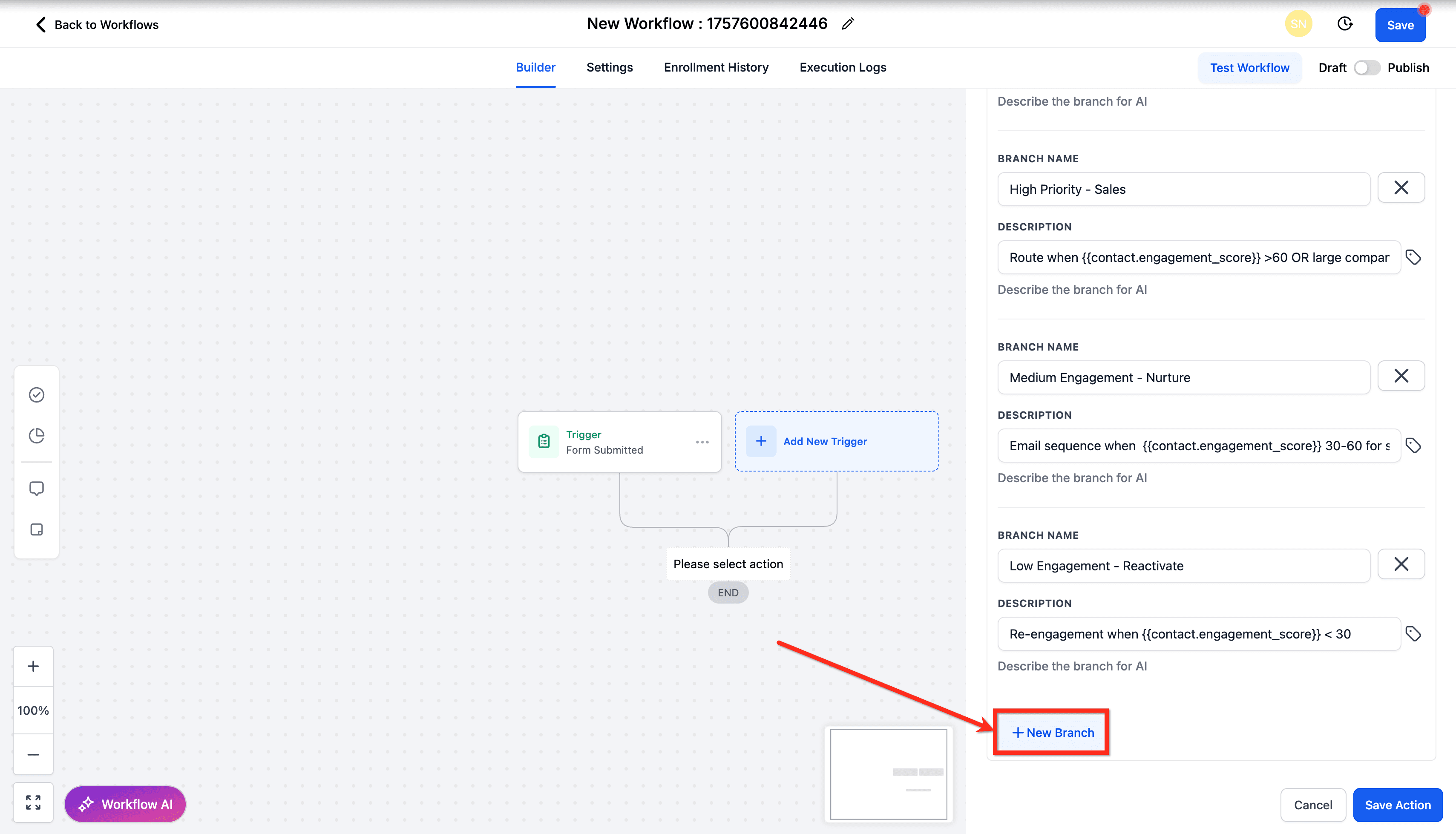 Schermata 7 — Azione Workflow - AI Decision Maker