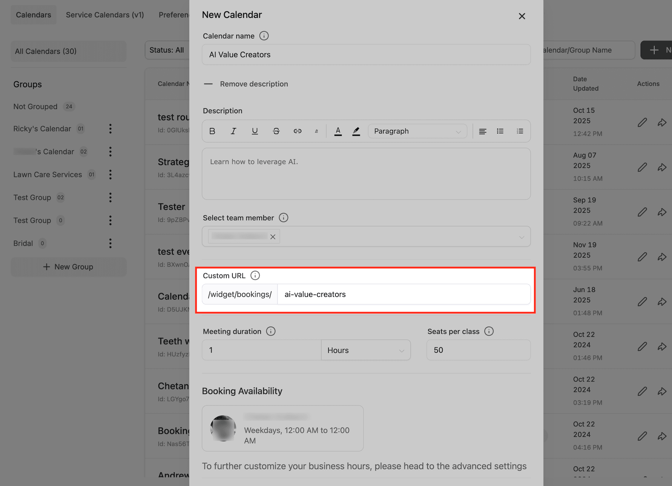 Schermata 7 — Come Creare un Calendario di Prenotazione Classe (Posti, Capacità e Disponibilità Spiegati)