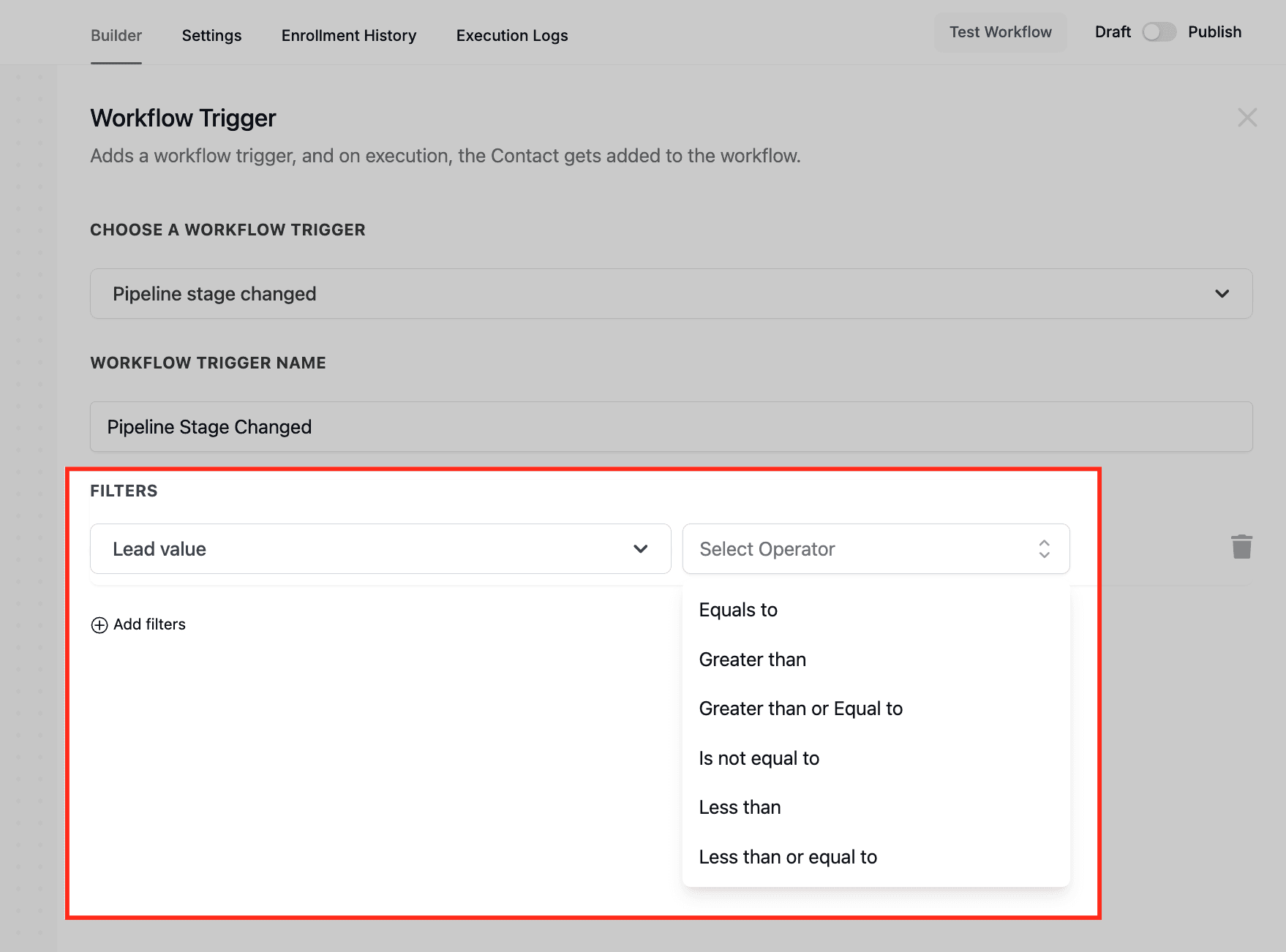 Schermata 8 — Workflow Trigger - Pipeline Stage Changed