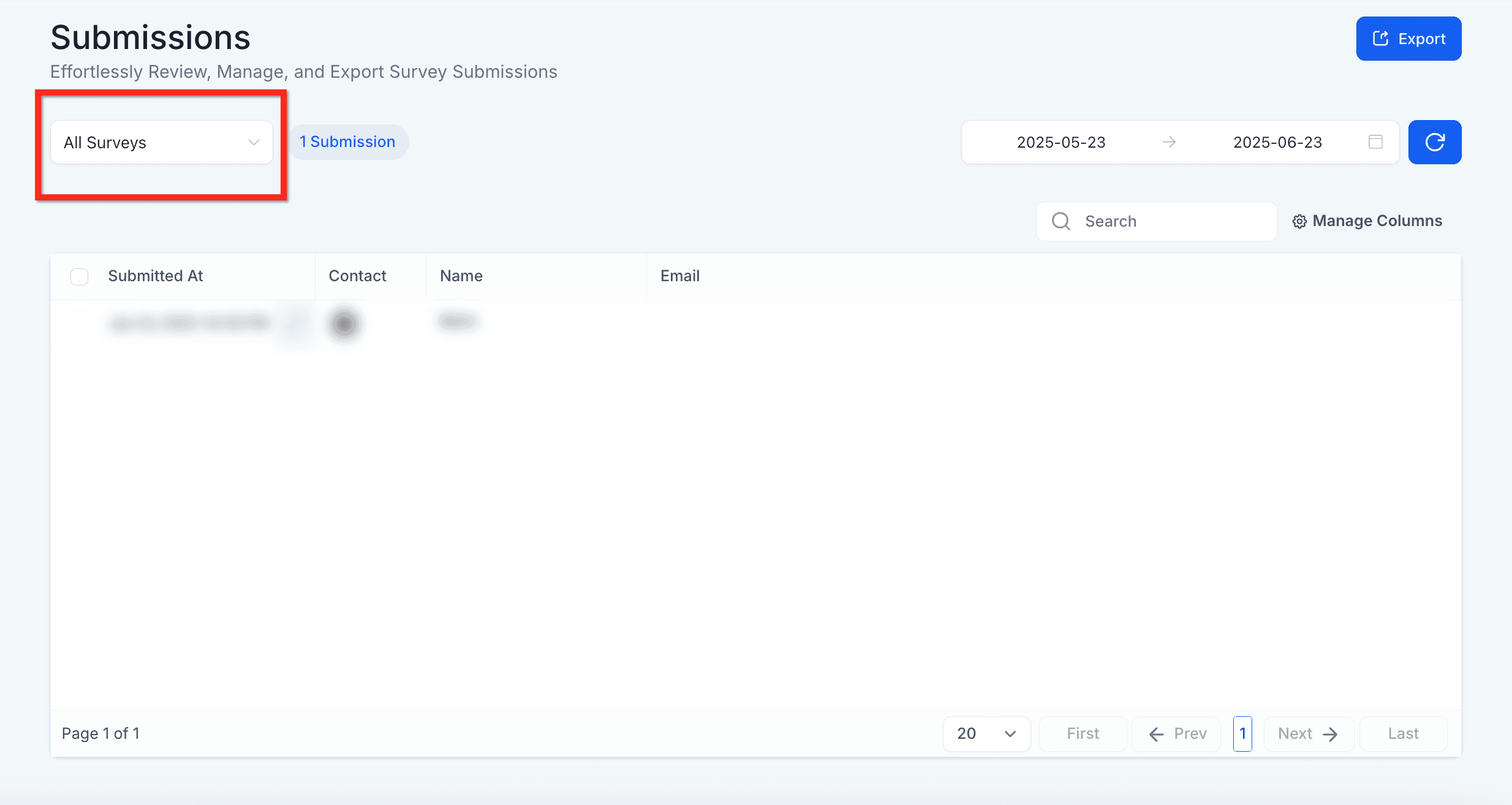 Schermata 3 — Dove Appaiono le Risposte ai Survey