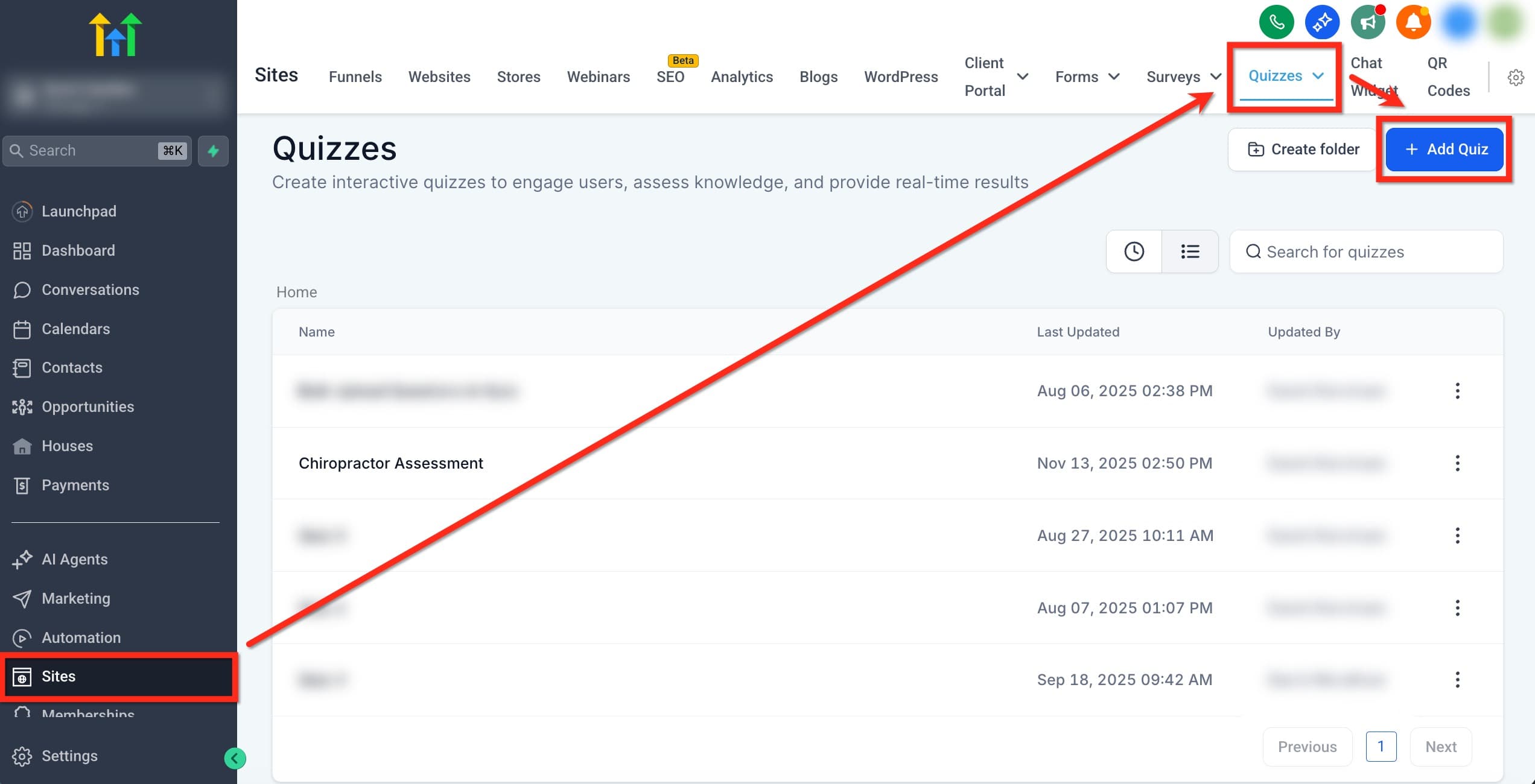 Schermata 9 — Guida al Quiz Builder