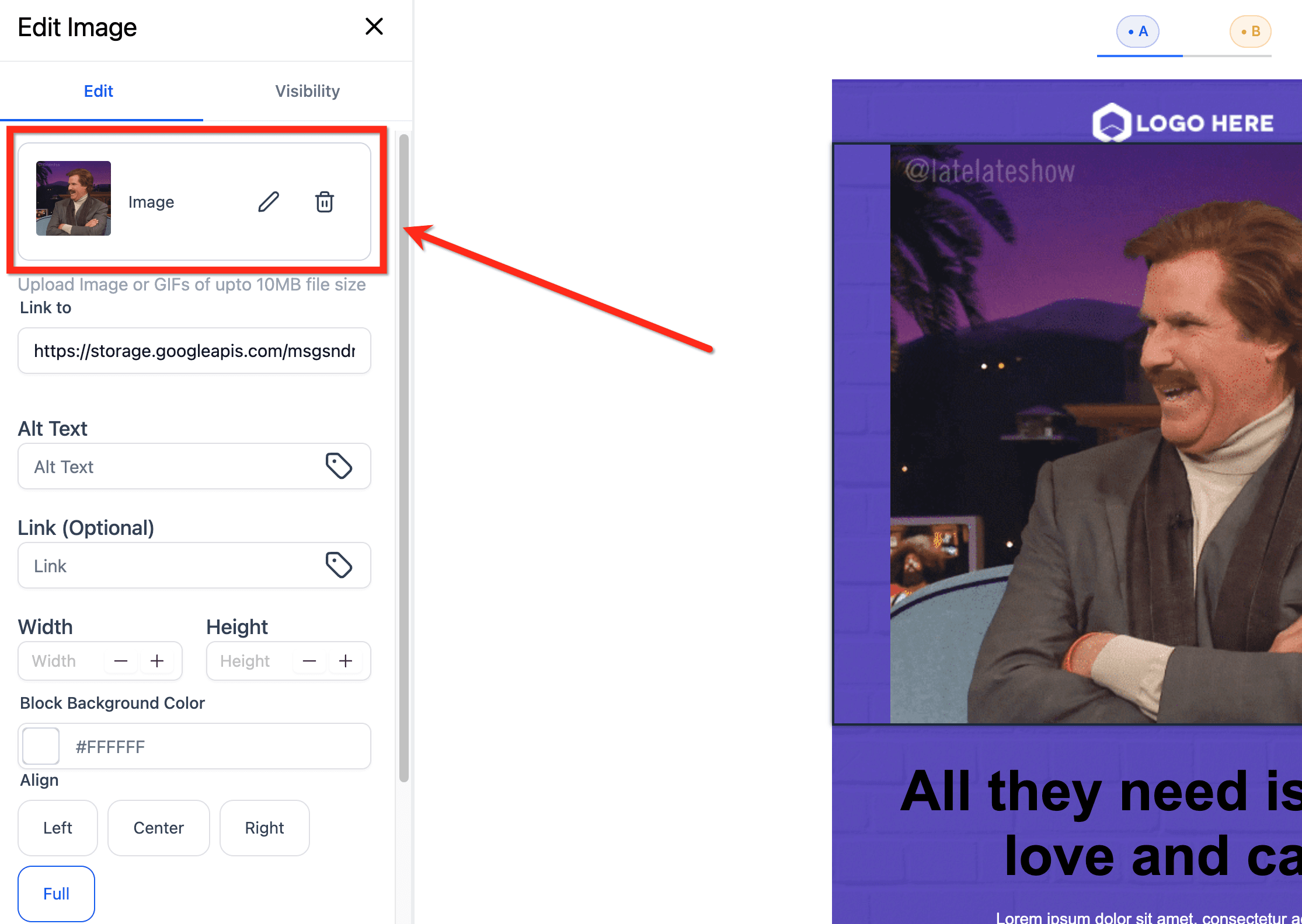 Schermata 6 — Come aggiungere GIF alle tue email?