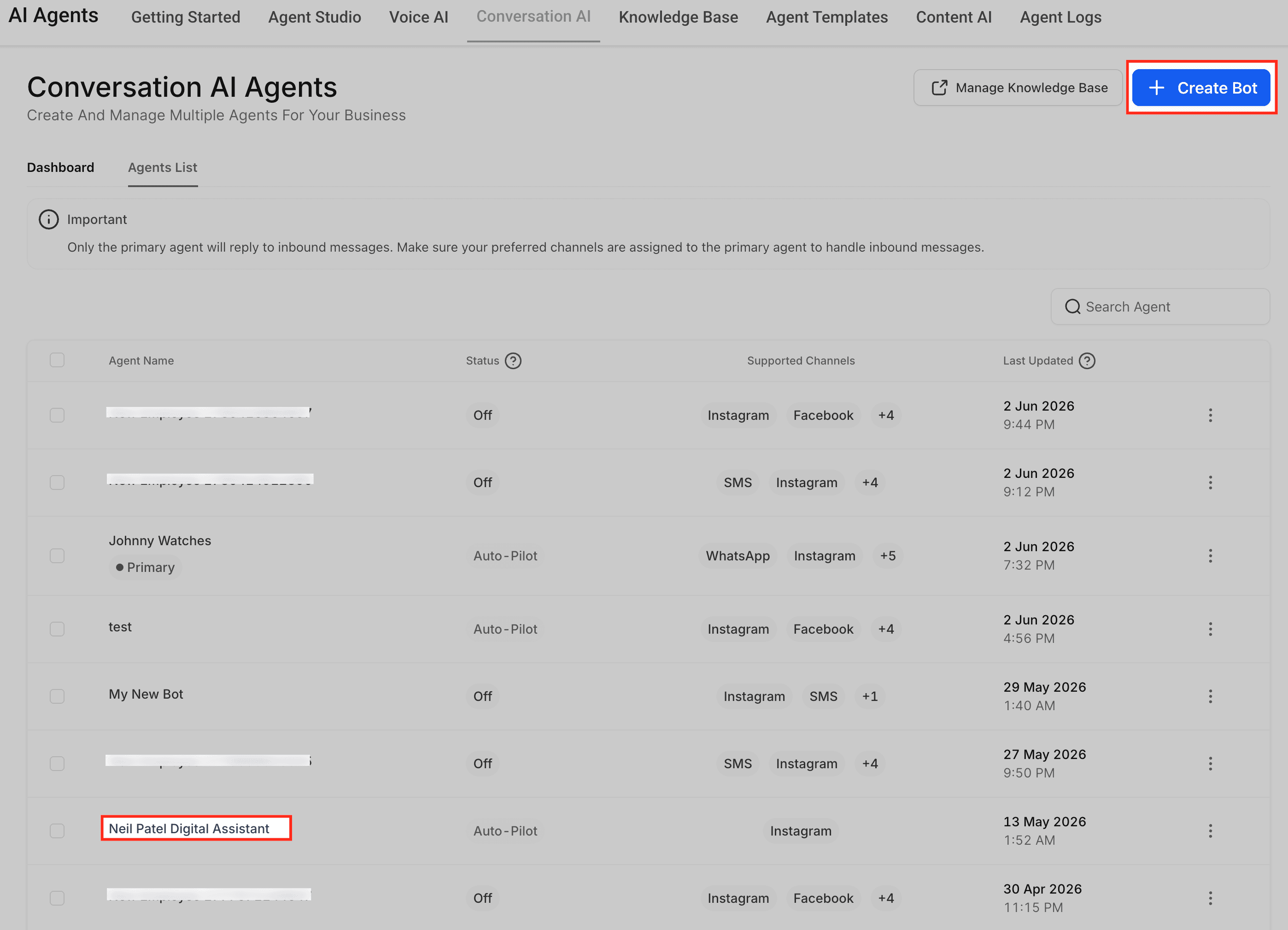 Schermata 3 — Come personalizzare le risposte dell'agente Conversation AI con prompt e istruzioni