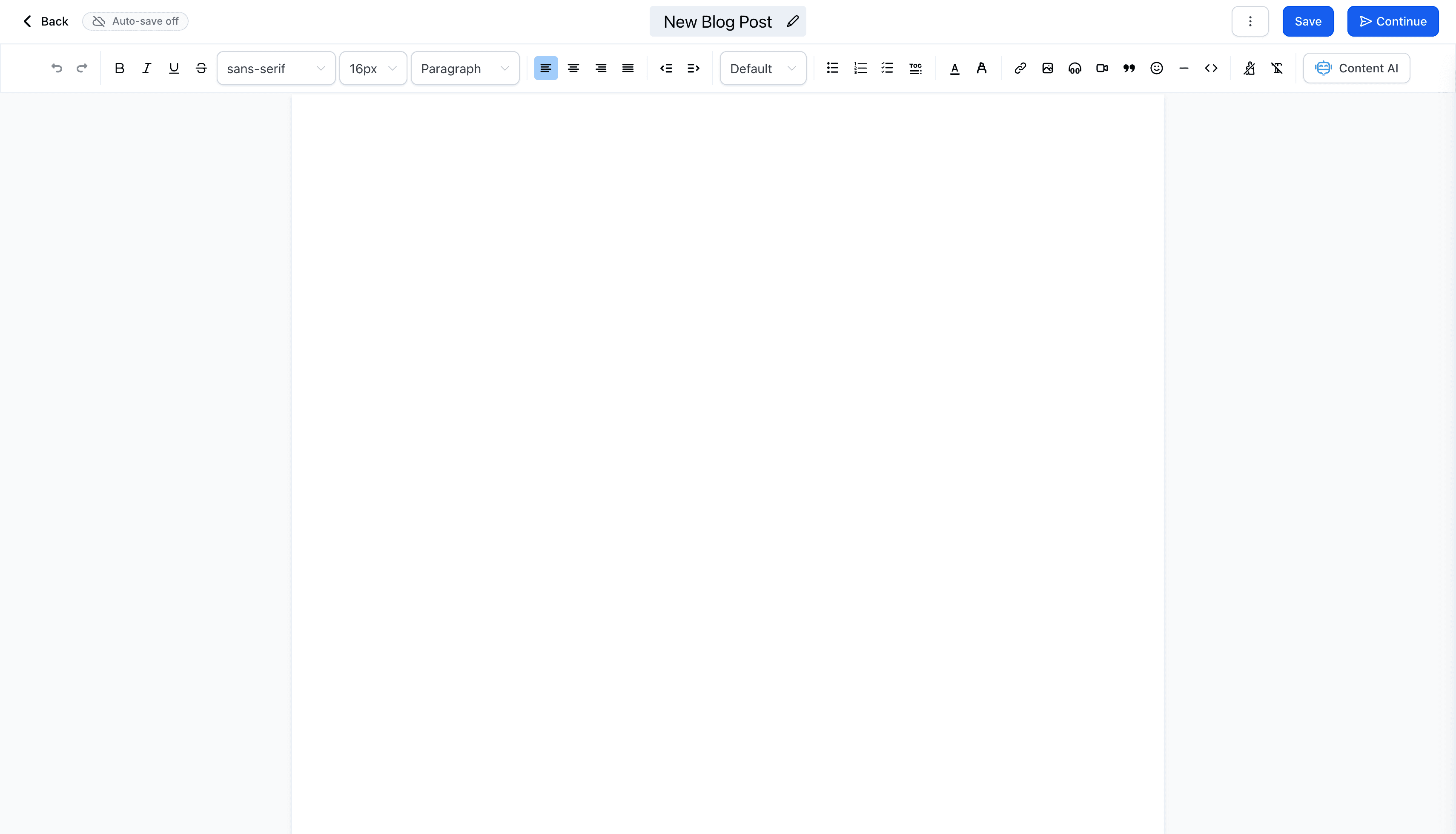 Schermata 3 — Creare articoli del blog