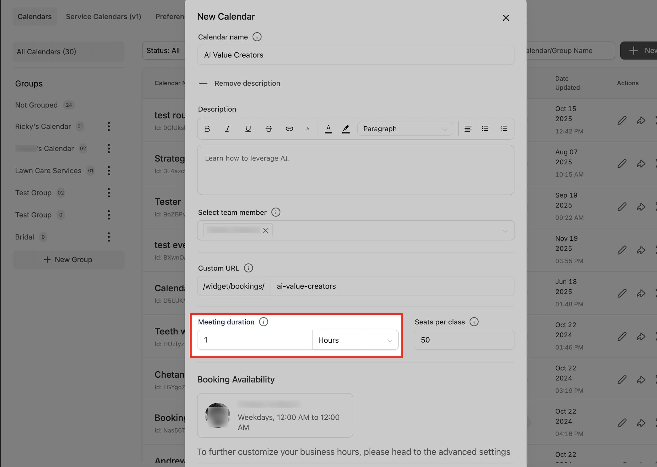Schermata 8 — Come Creare un Calendario di Prenotazione Classe (Posti, Capacità e Disponibilità Spiegati)