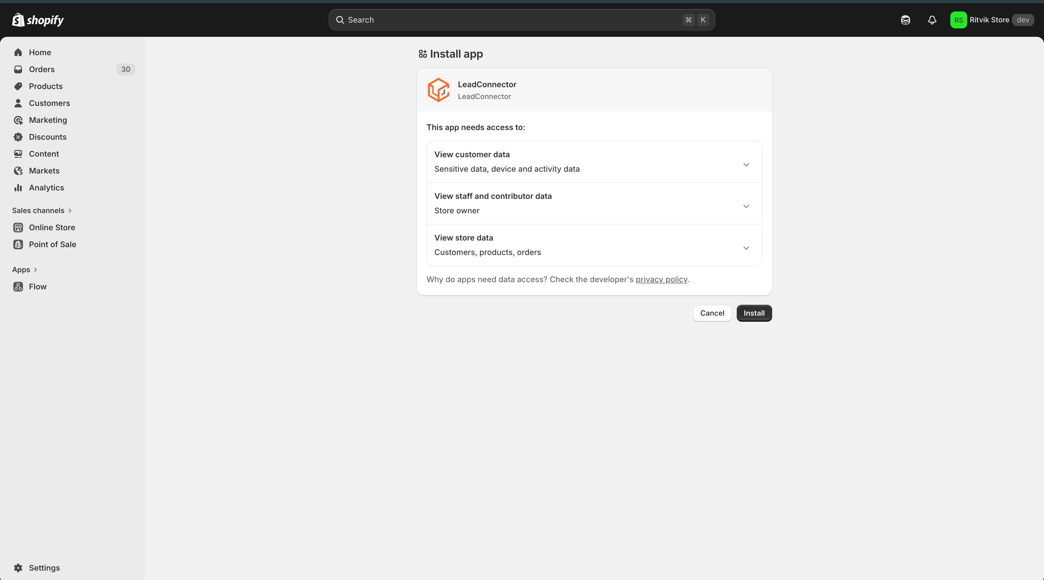Schermata 6 — Come migrare gli store Shopify su HITLEAD