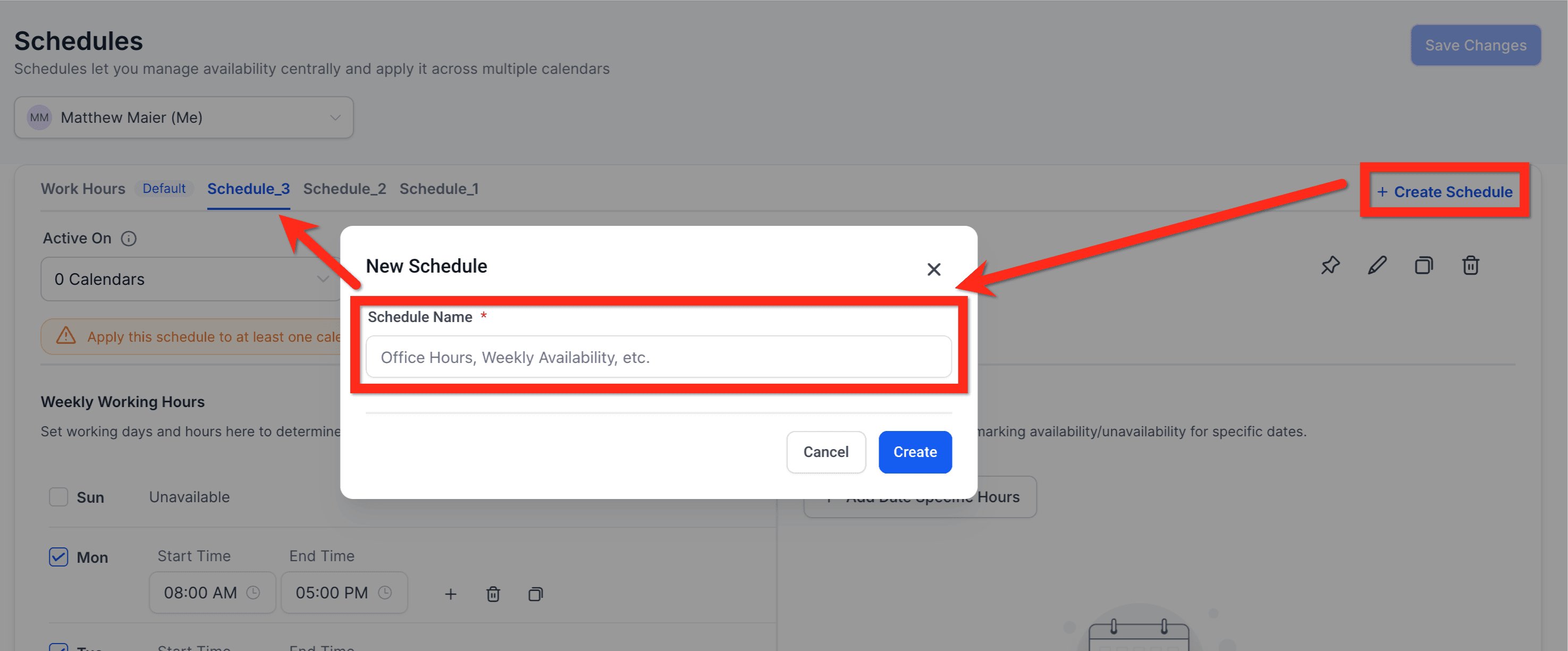 Schermata 6 — Schedule - Gestione Centralizzata della Disponibilità