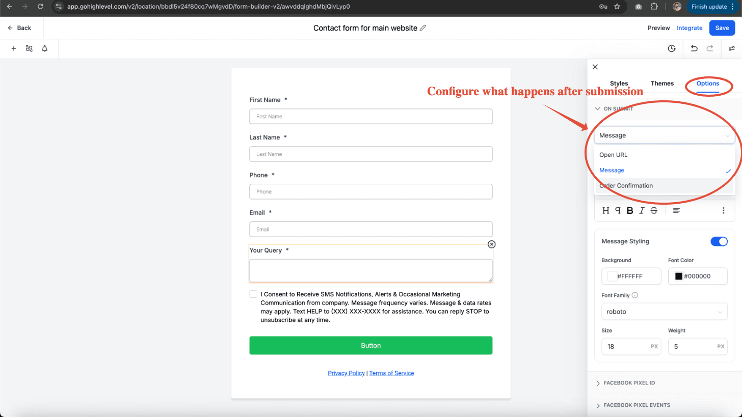 Schermata 11 — Come creare un Form di contatto in HITLEAD?
