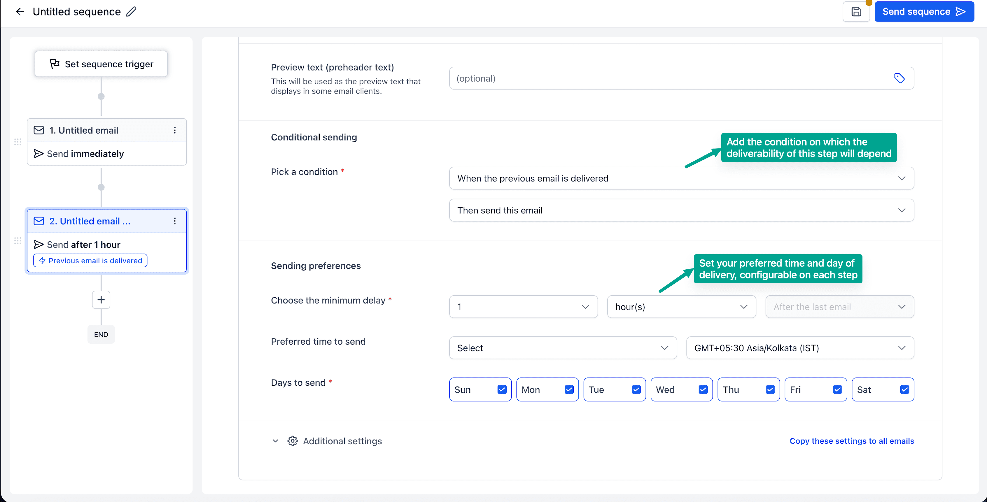 Schermata 4 — Come creare una sequenza email?