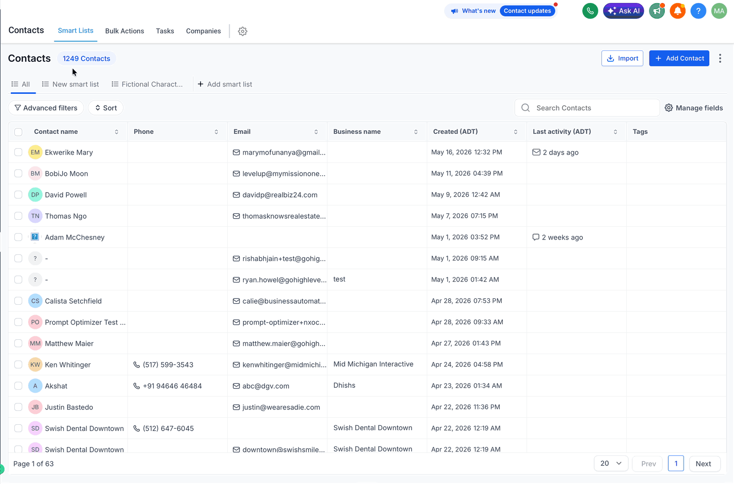 Schermata 4 — Come creare e gestire le Smart List