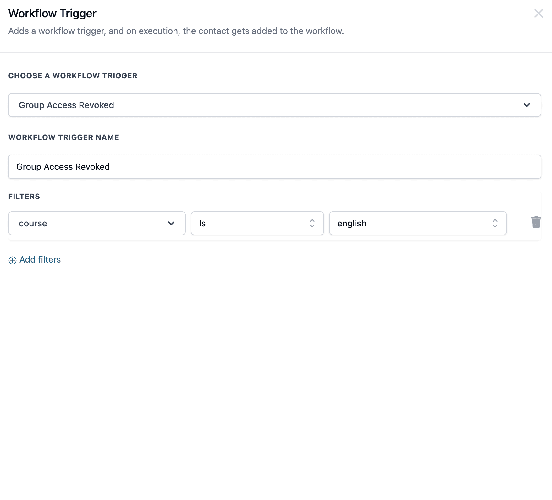 Schermata 2 — Workflow Trigger - Group Access Revoked
