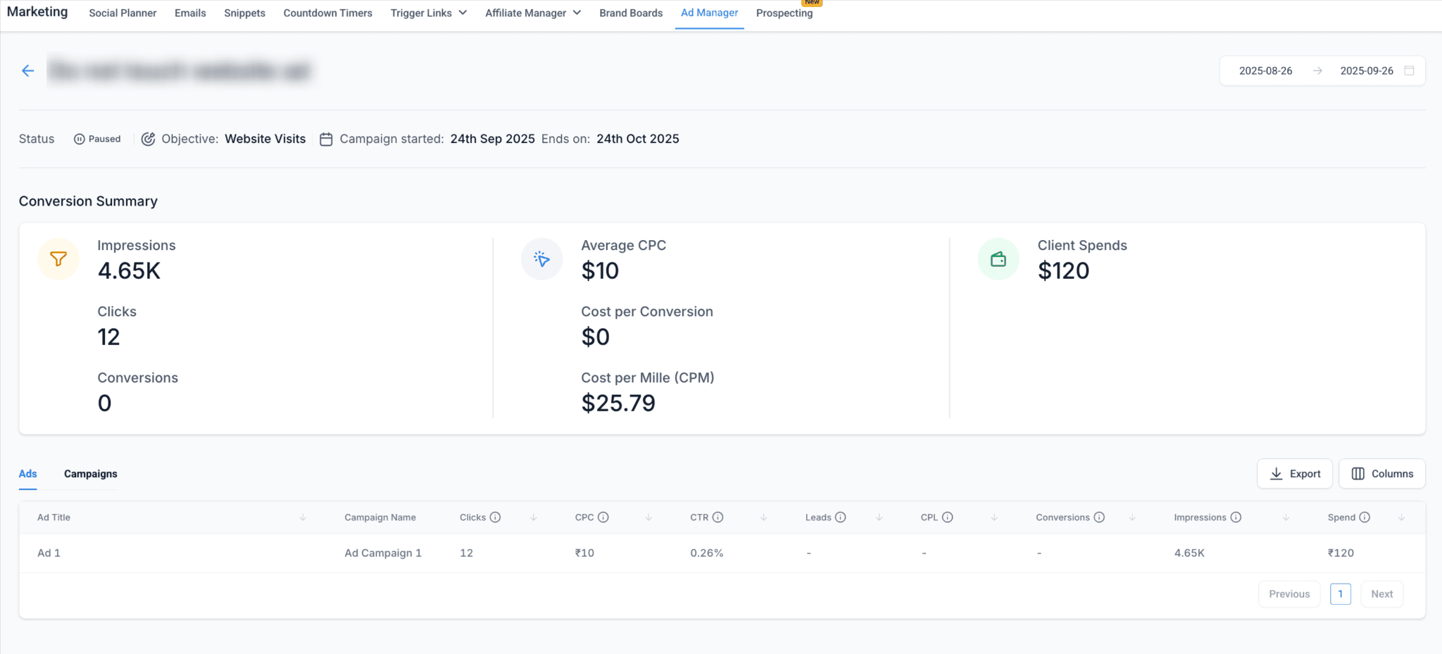 Schermata 3 — Capire le statistiche LinkedIn in Ad Manager