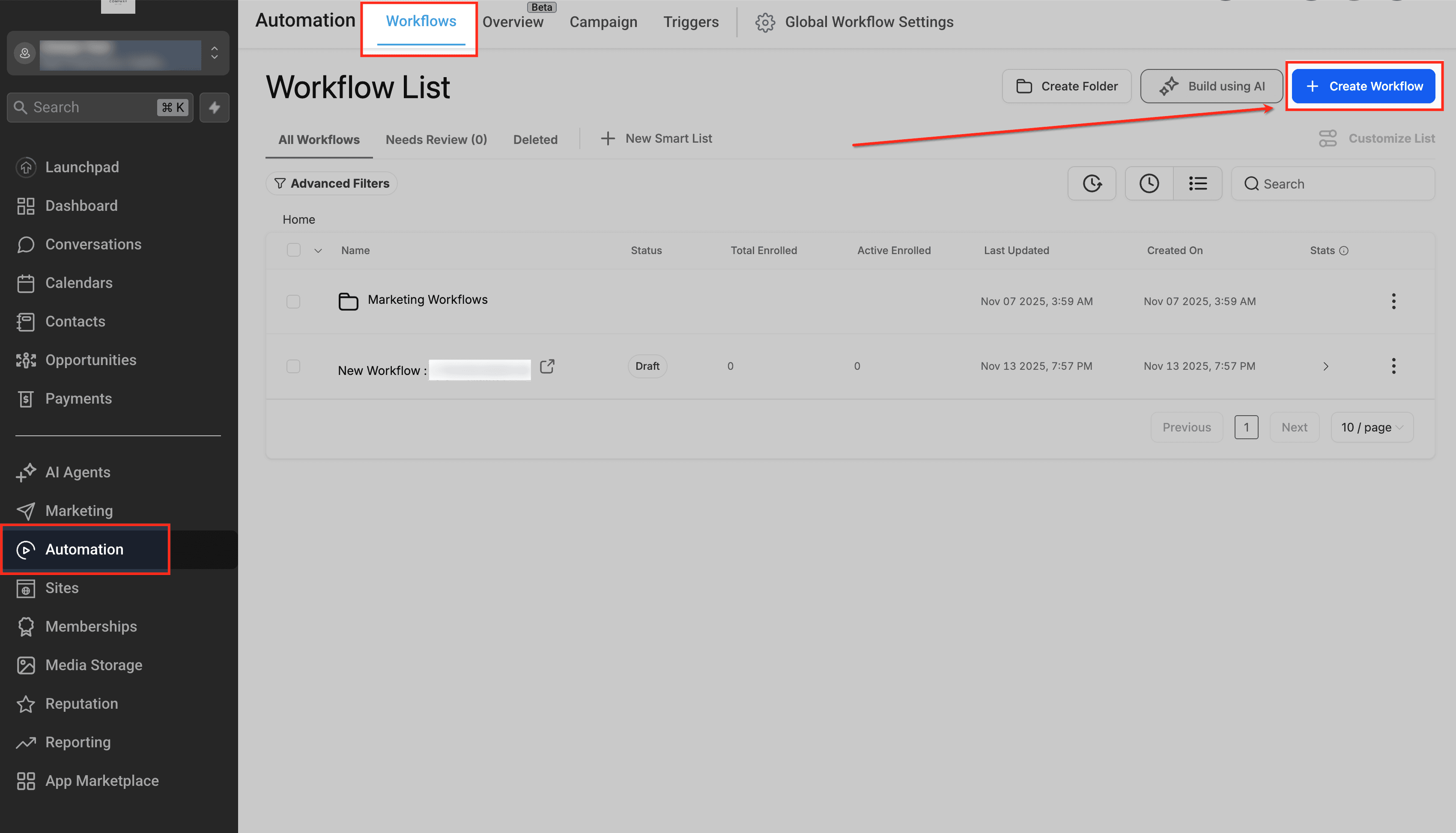 Schermata 1 — Azione Workflow - Custom Webhook