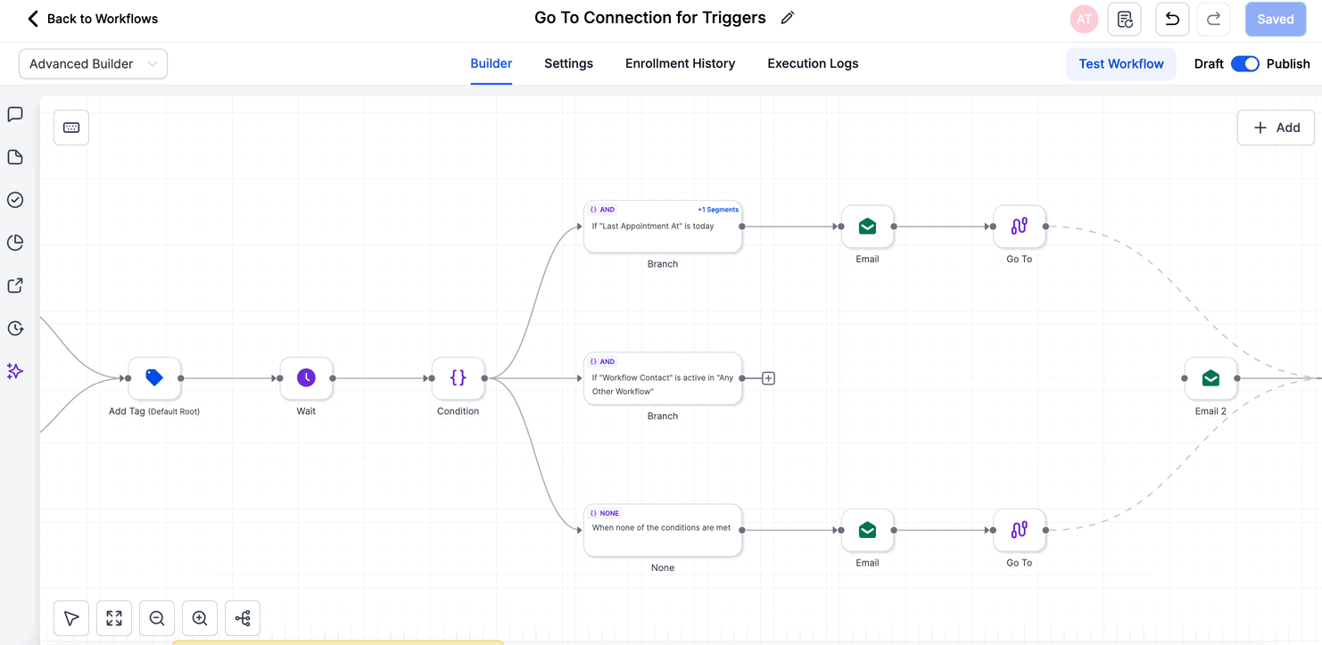 Schermata 1 — Mettere in Pausa le Azioni di un Workflow