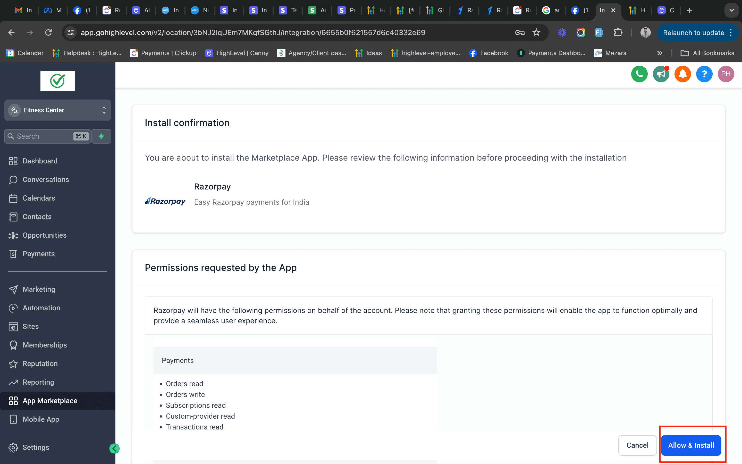 Schermata 4 — Come integrare Razorpay nel CRM