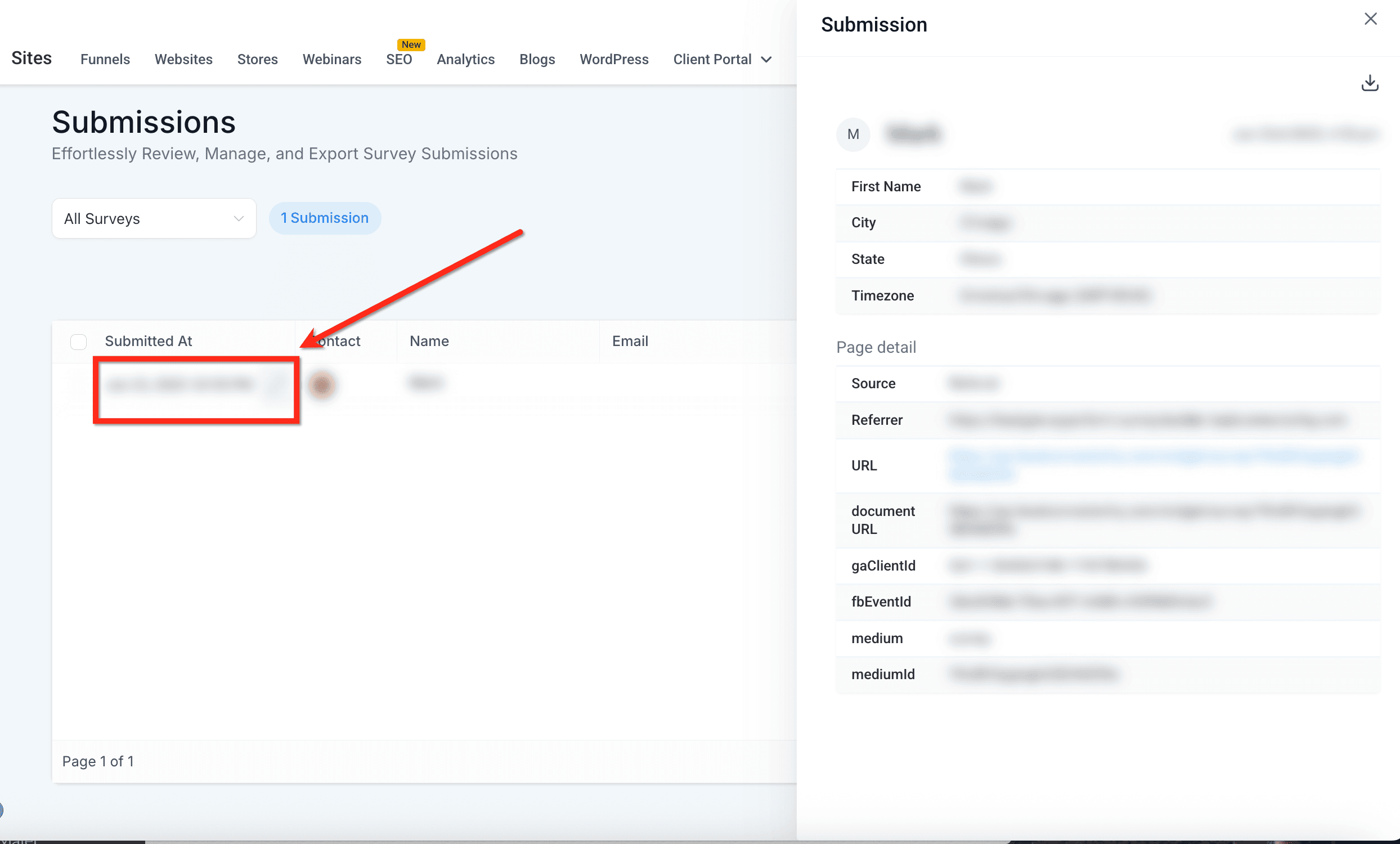 Schermata 2 — Dove Appaiono le Risposte ai Survey