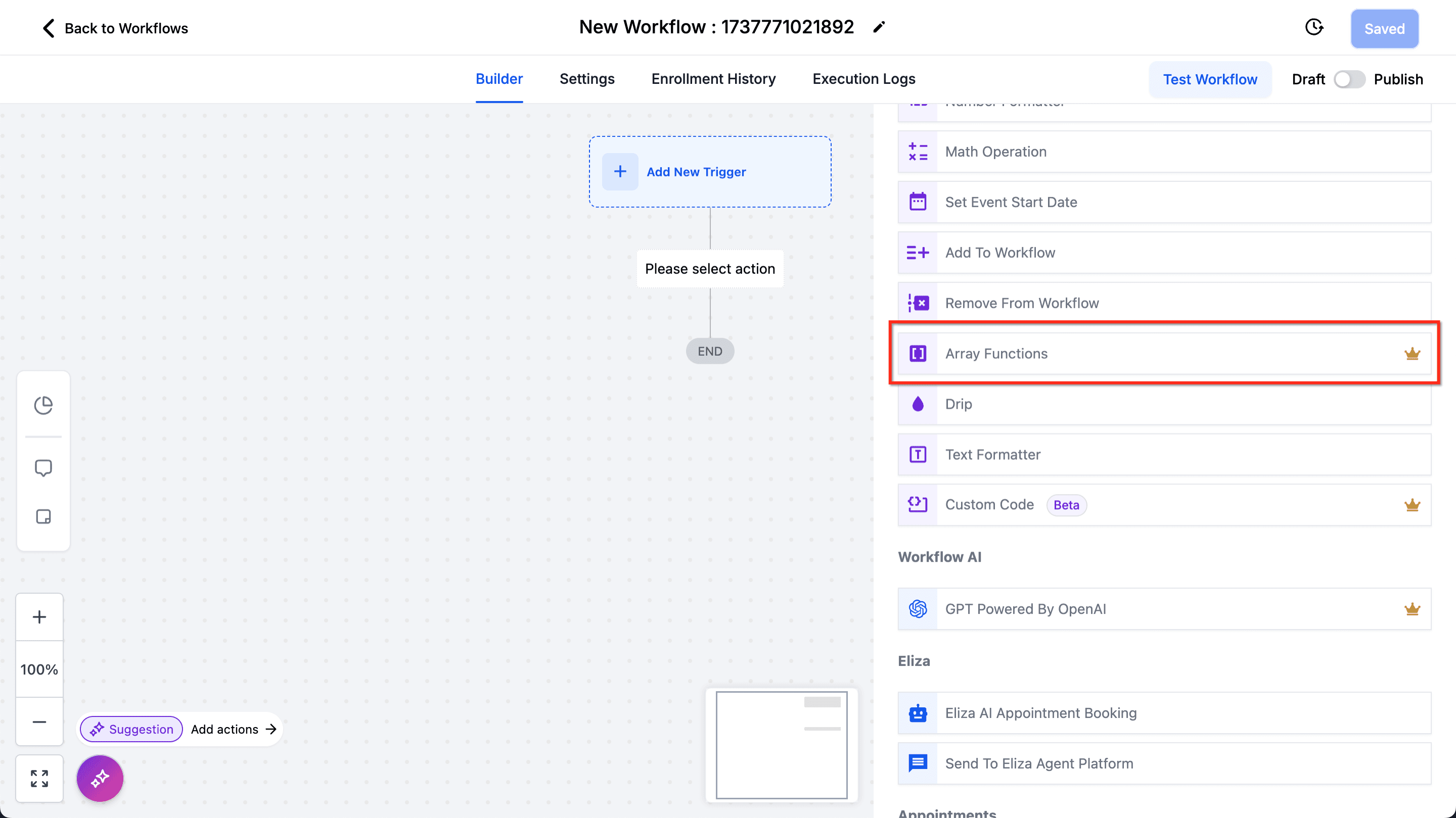 Schermata 2 — Azione Workflow - Array Formatter