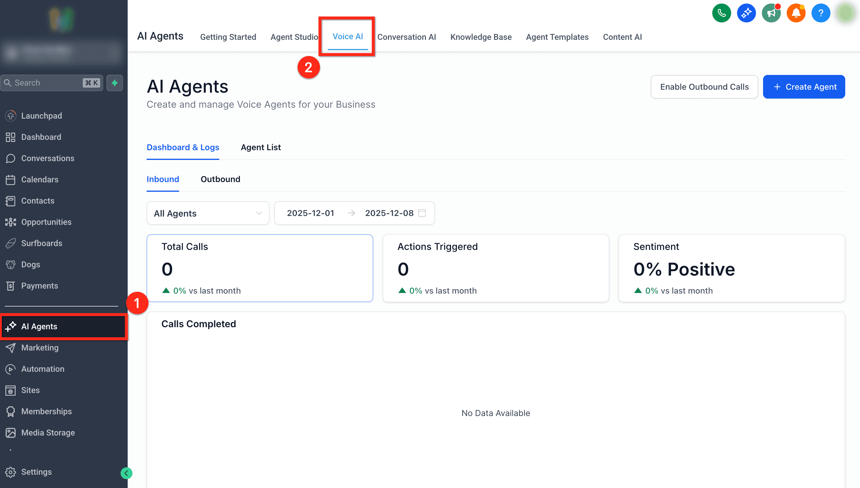 Schermata 5 — Come Modificare la Voce di un Agente Voice AI