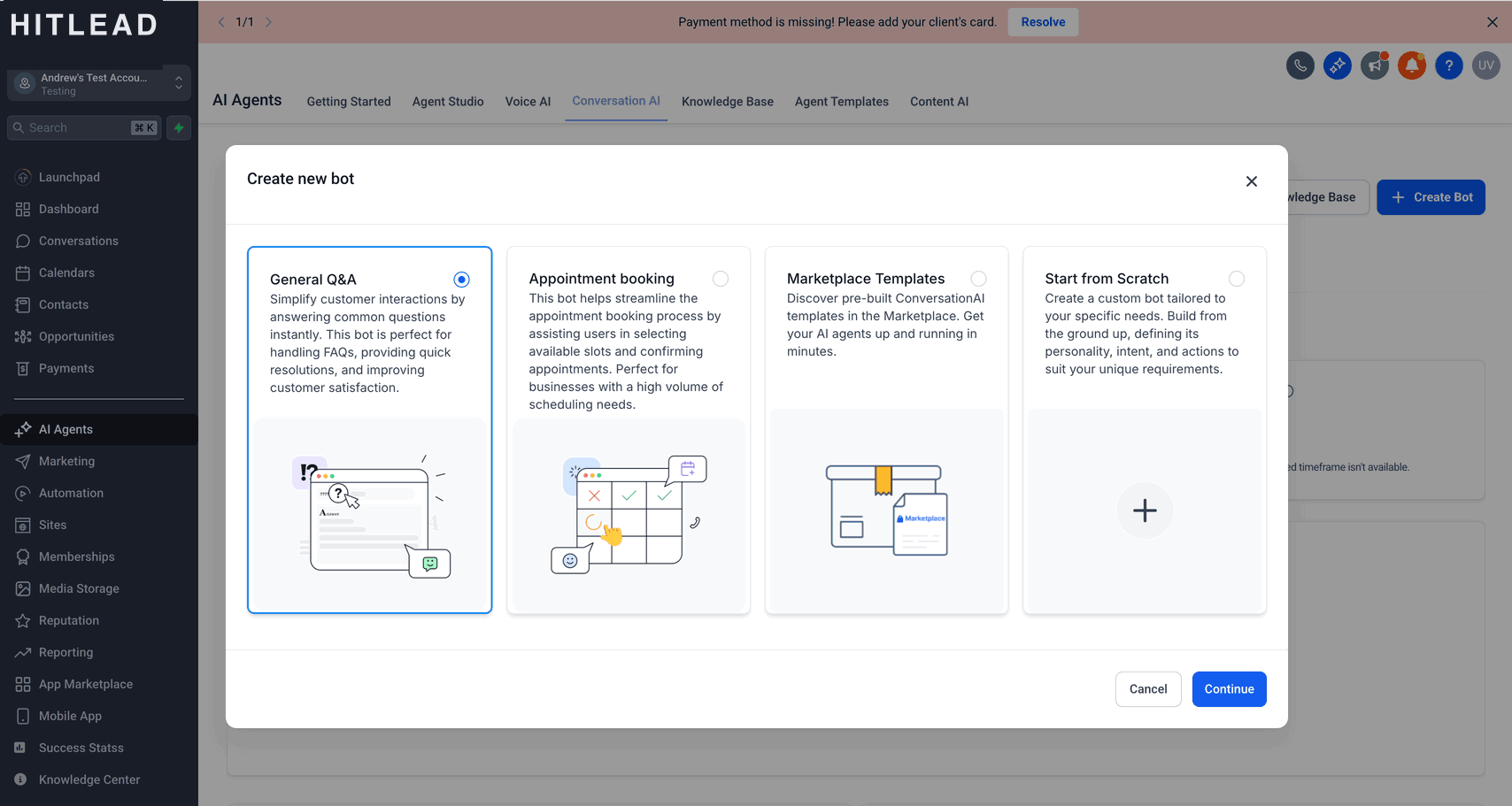 Schermata 3 — HITLEAD Voice AI: Prenotazione su Più Calendari (Selezione Basata sull'Intento)