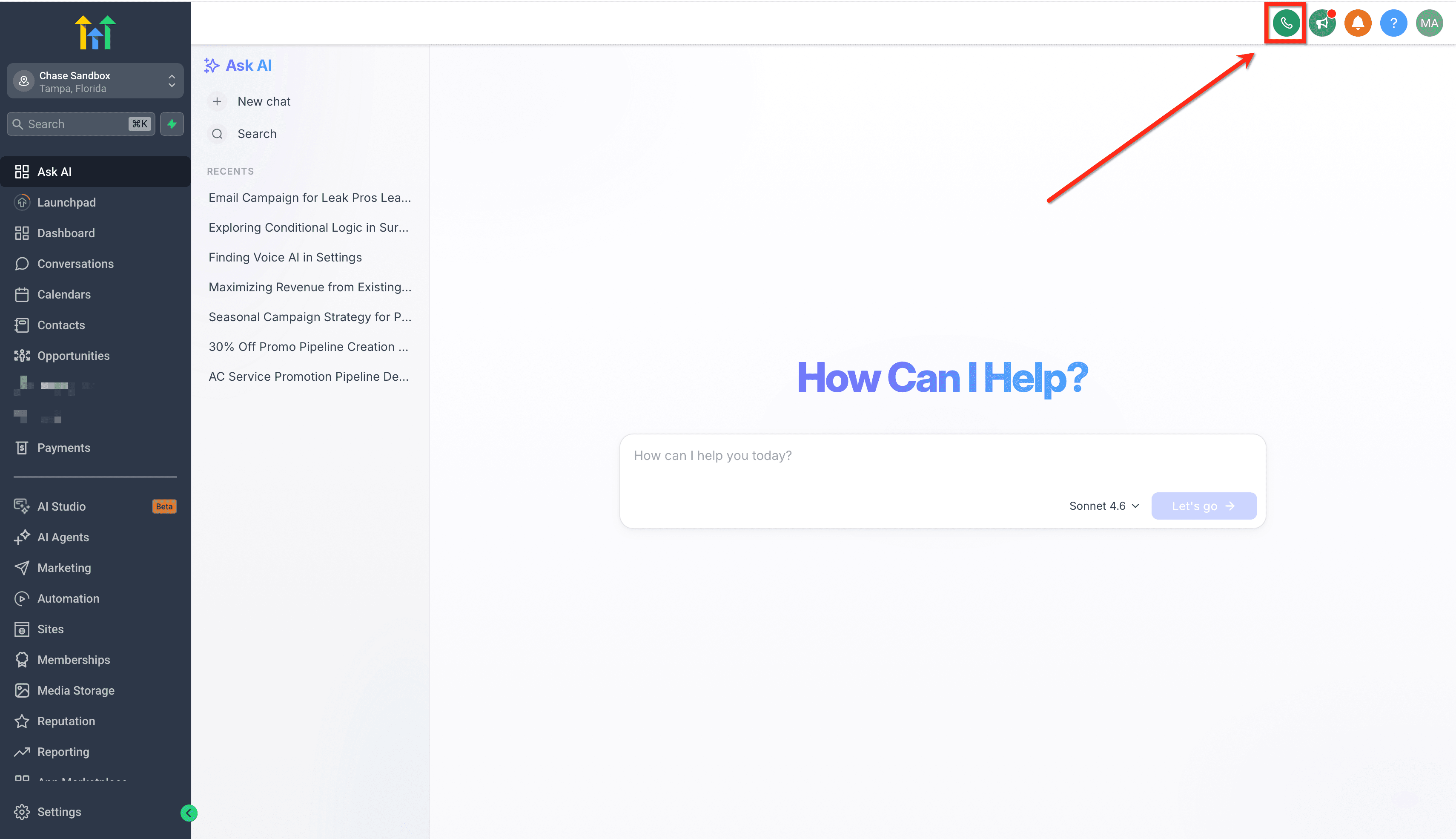 Schermata 2 — Auto-minimizza, Blocca e Trascina il Dialer HITLEAD