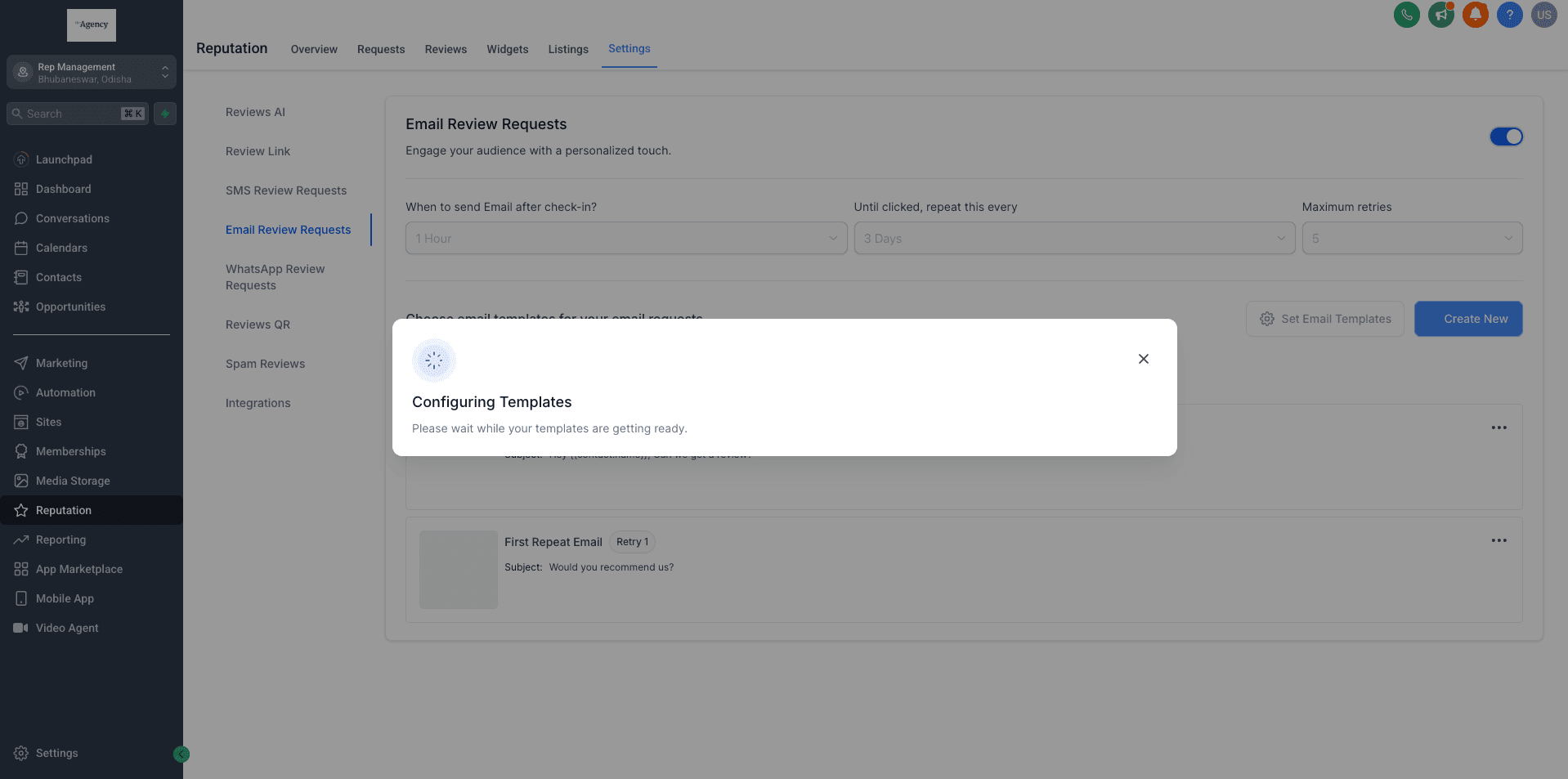 Schermata 5 — Gestione della Reputazione: Personalizza le Email Ricorrenti con Template Personalizzati