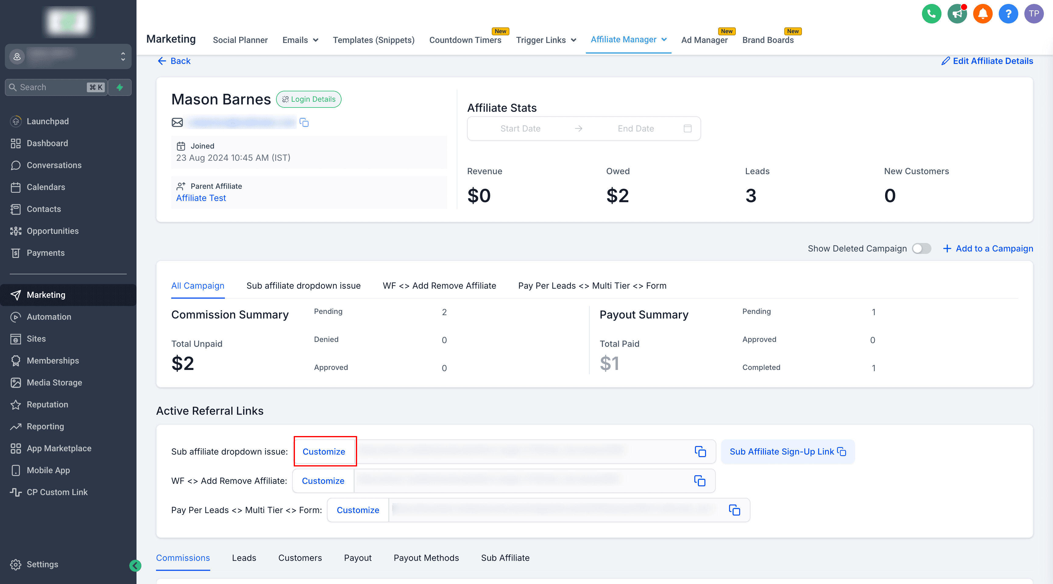 Schermata 1 — Come tracciare le vendite degli affiliati tramite coupon