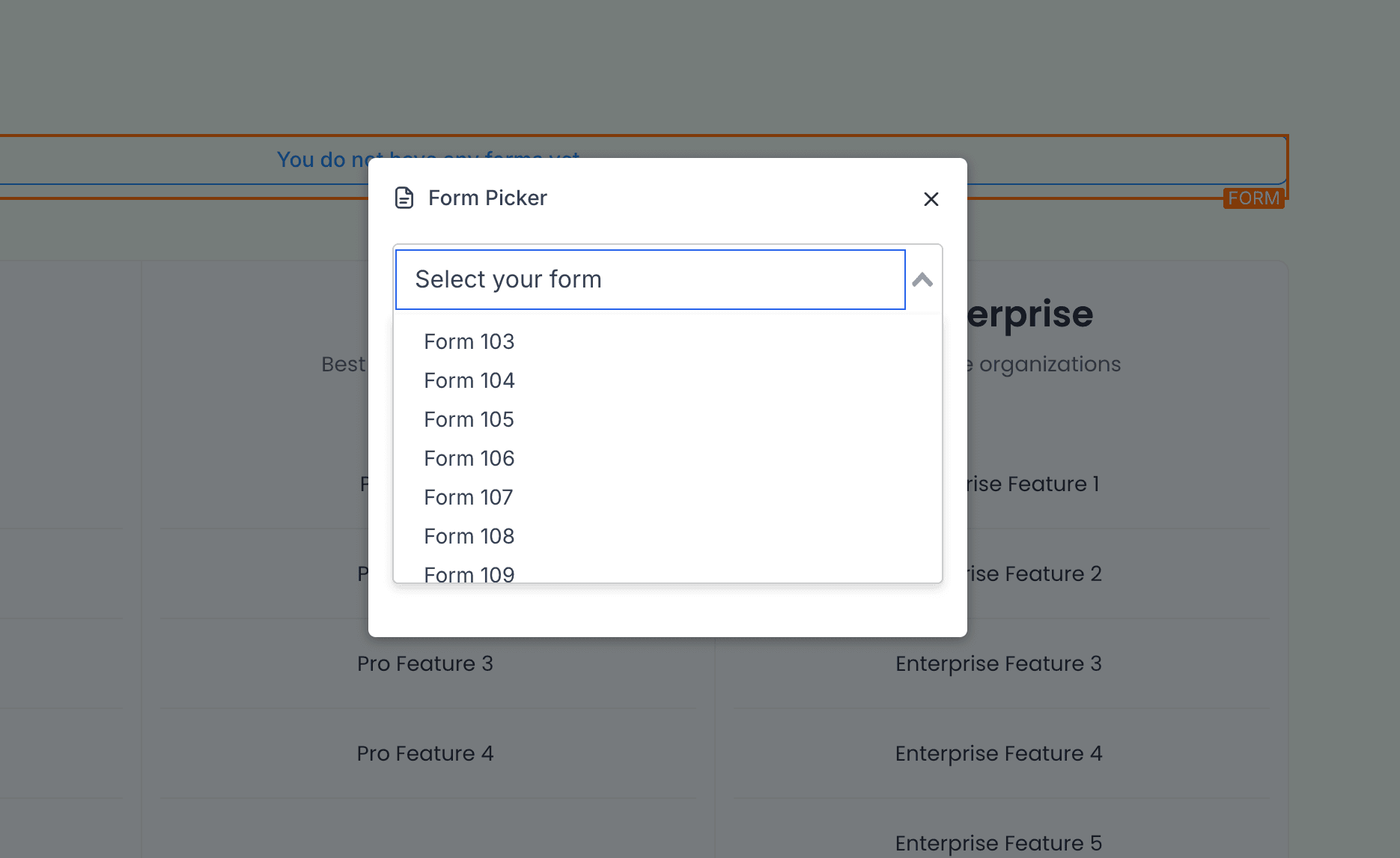 Schermata 2 — Creare Form e Survey nel Site Builder