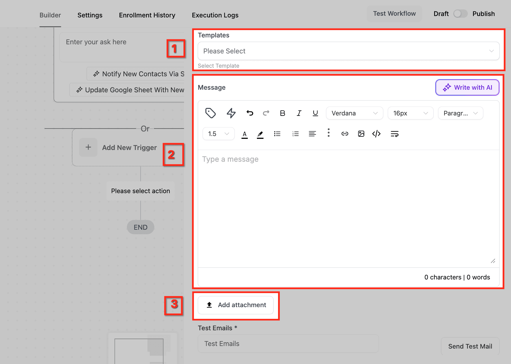 Schermata 6 — Azione Workflow - Notifica Interna