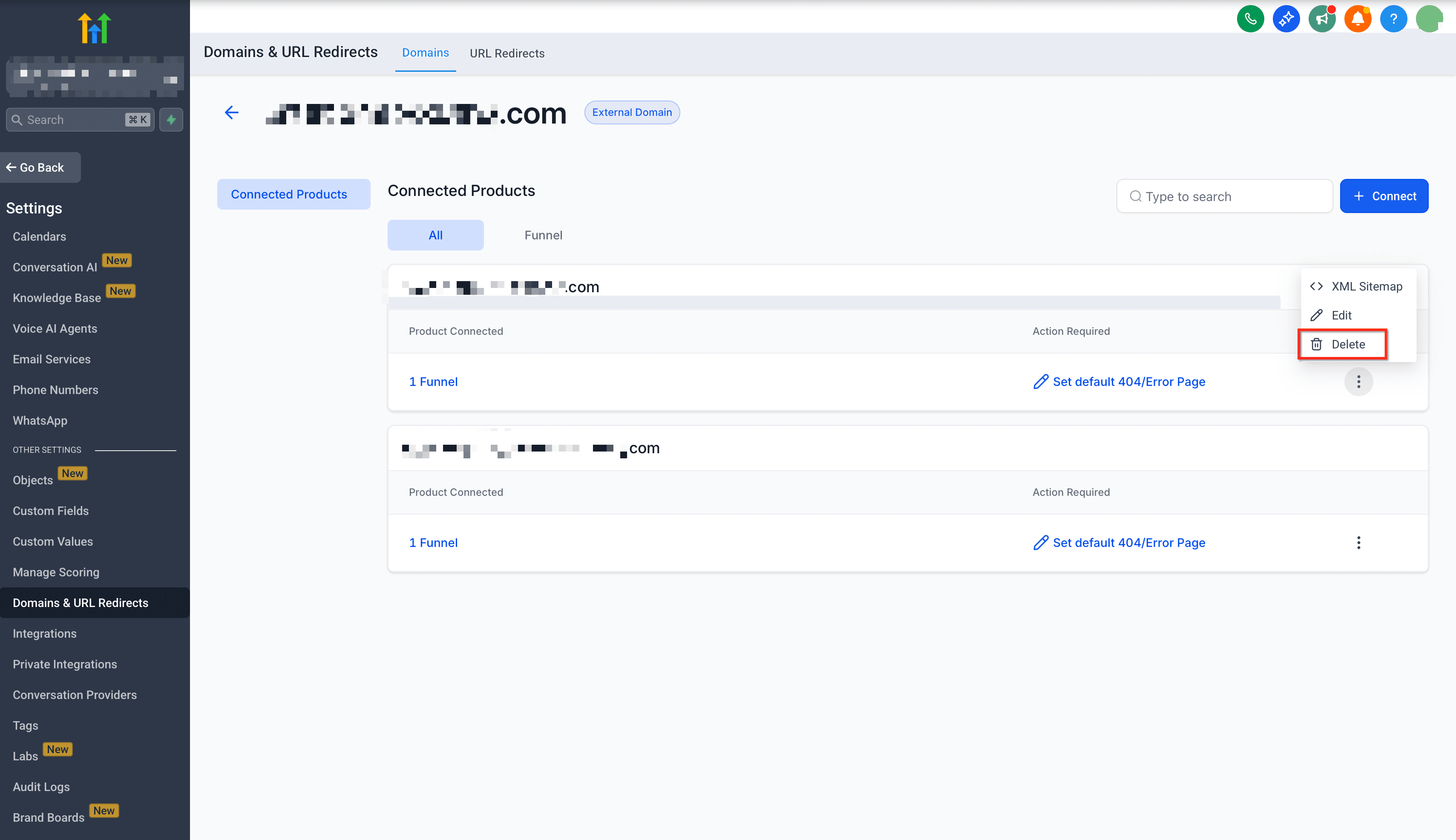 Schermata 17 — Come configurare il dominio root/sottodominio per i tuoi Funnel/Siti web?