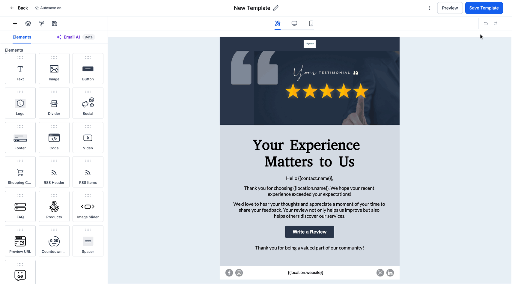 Schermata 6 — Come visualizzare l'anteprima e testare le tue Campaign/Template email