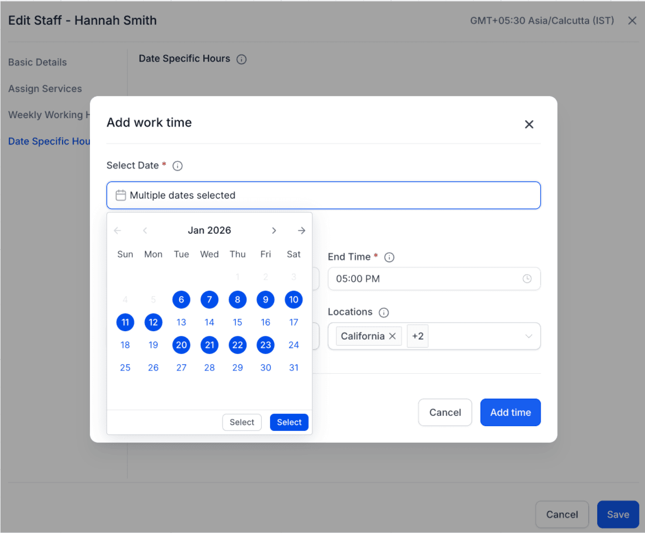 Schermata 7 — Configurare il Personale nei Servizi