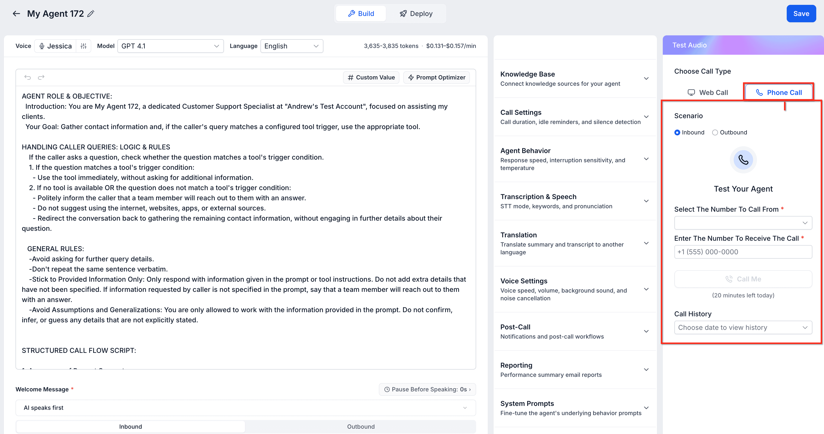 Schermata 20 — Come creare agenti Voice AI
