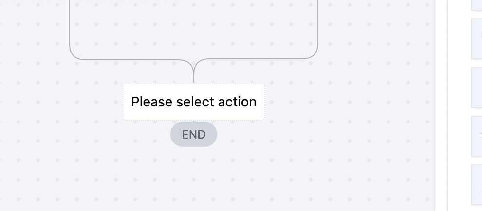 Pulsante Save Trigger e prompt Please select action