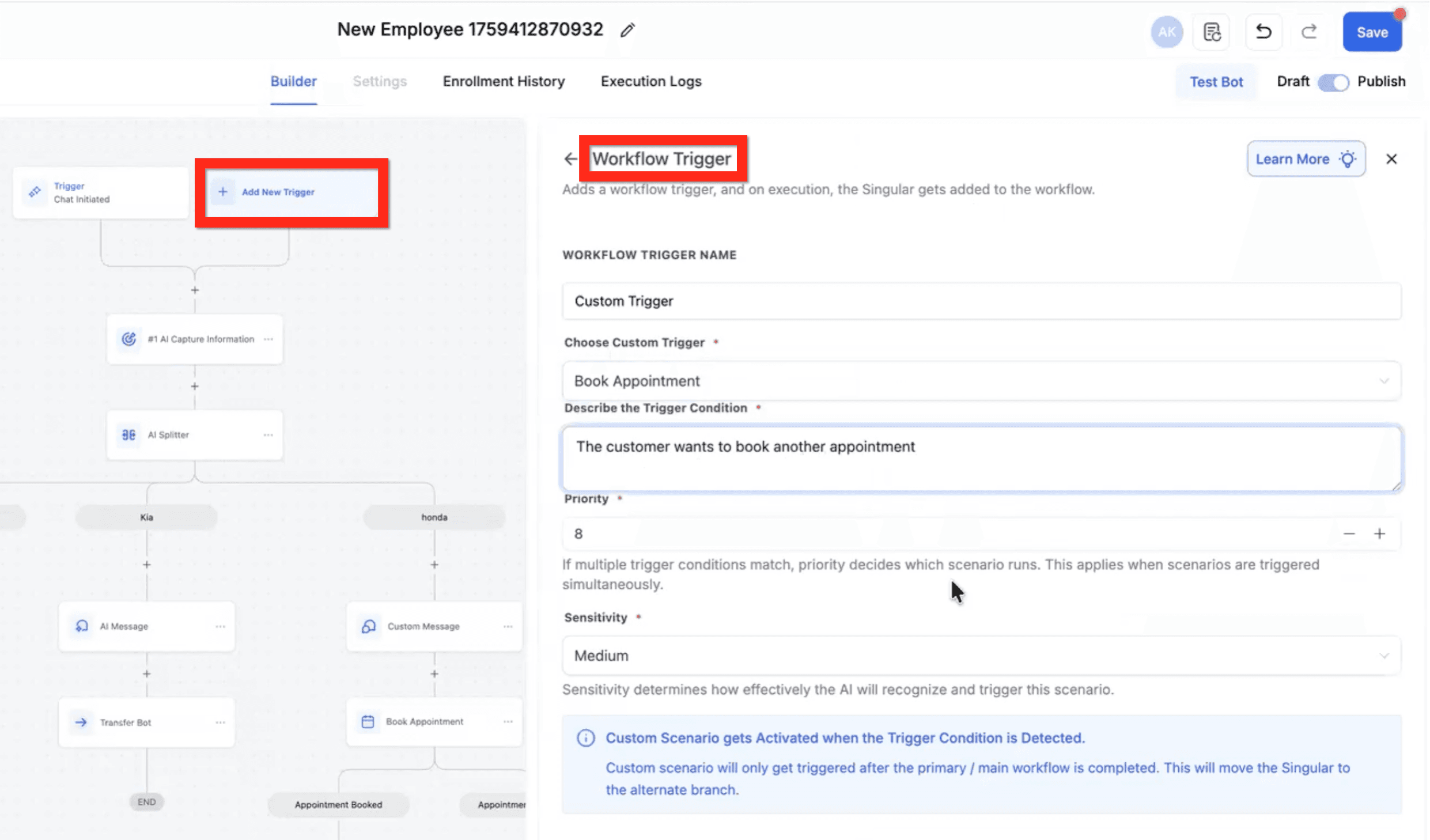 Schermata 23 — Flow Builder per Conversation AI