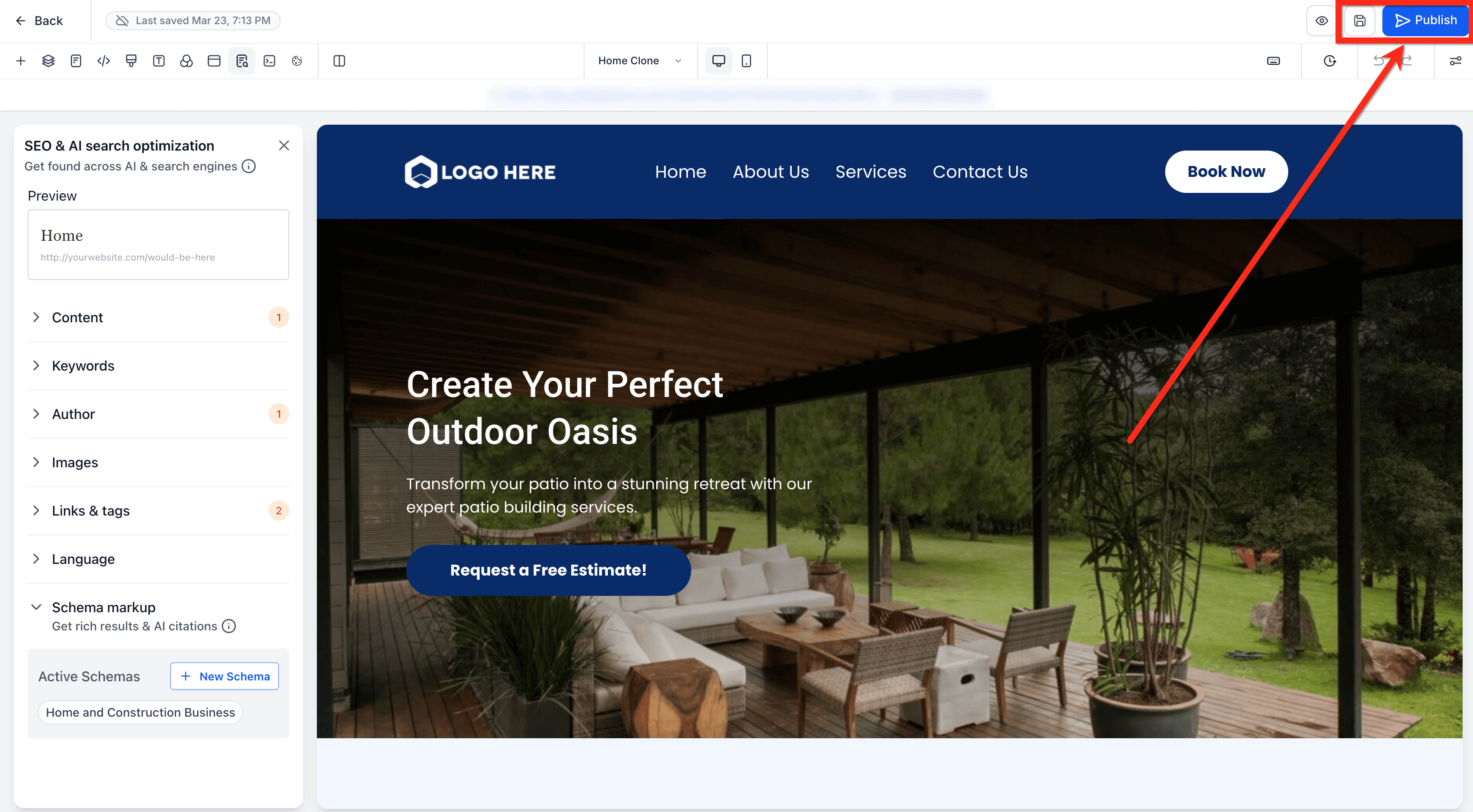 Schermata 12 — Come aggiungere manualmente Schema Markup in Funnel e Siti Web