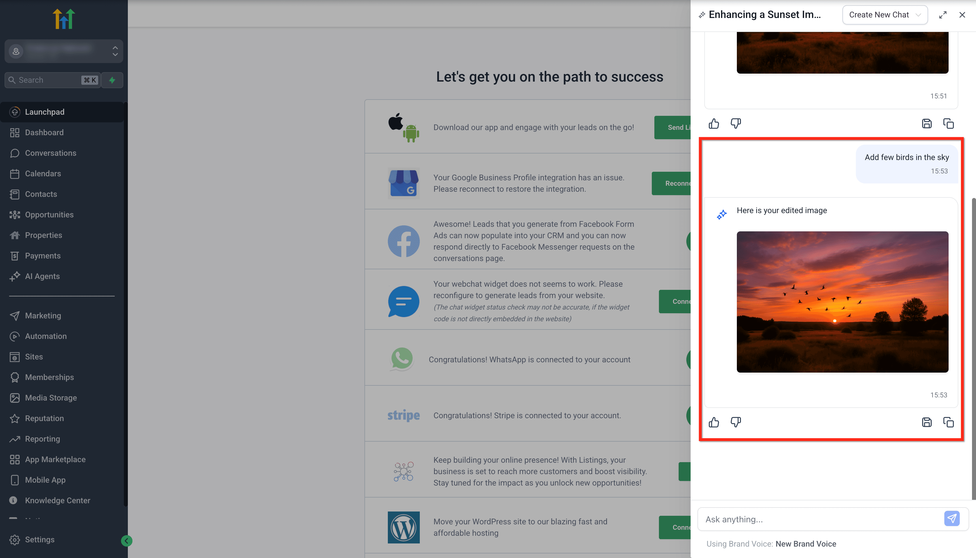 Schermata 3 — Come generare e modificare immagini con Ask AI